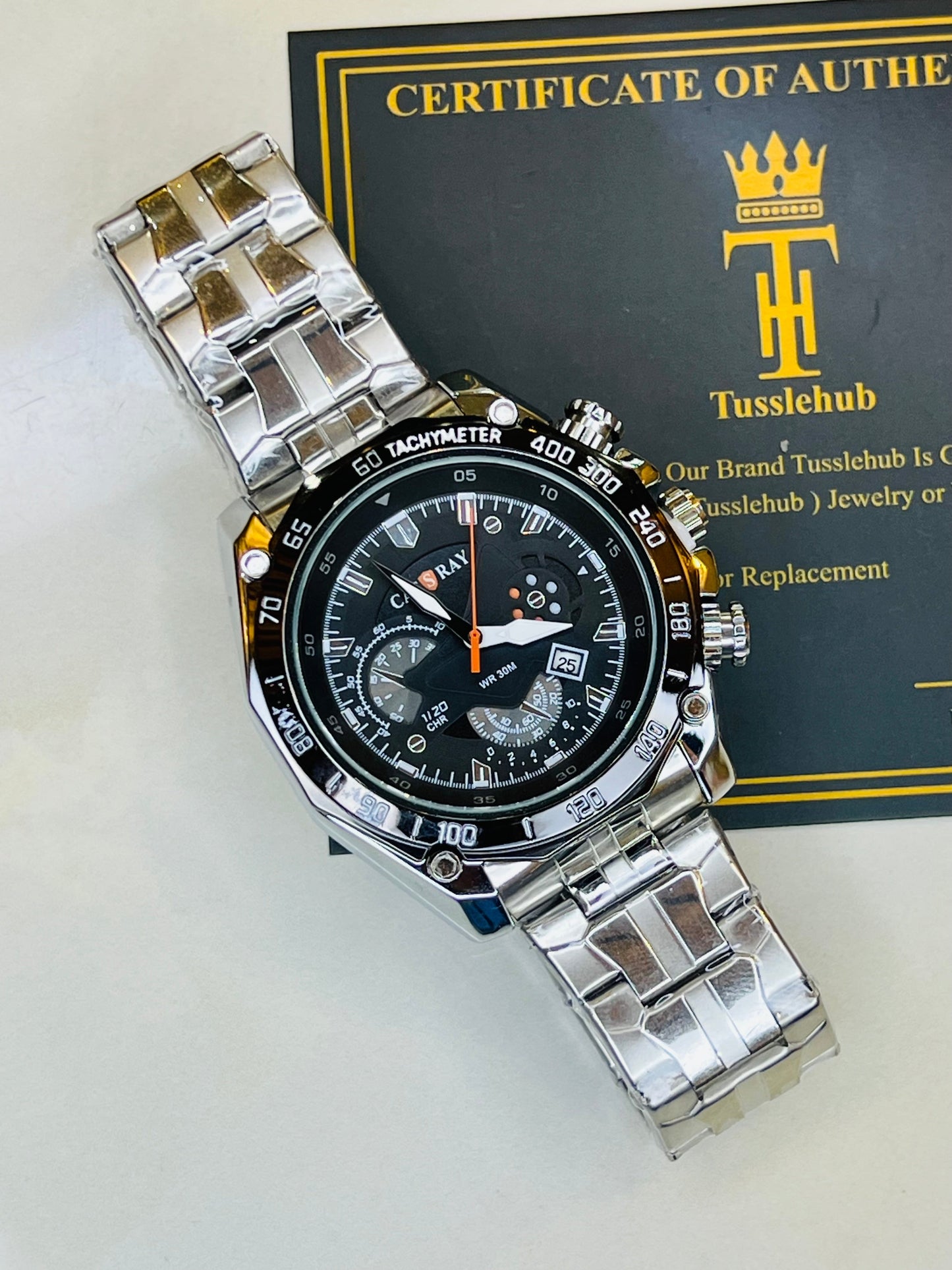 Tachy Silver Black Cassray Watch