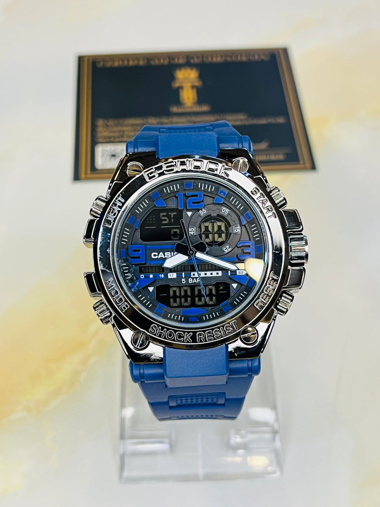 Navy Strap Digital Metal Body Sports Watch