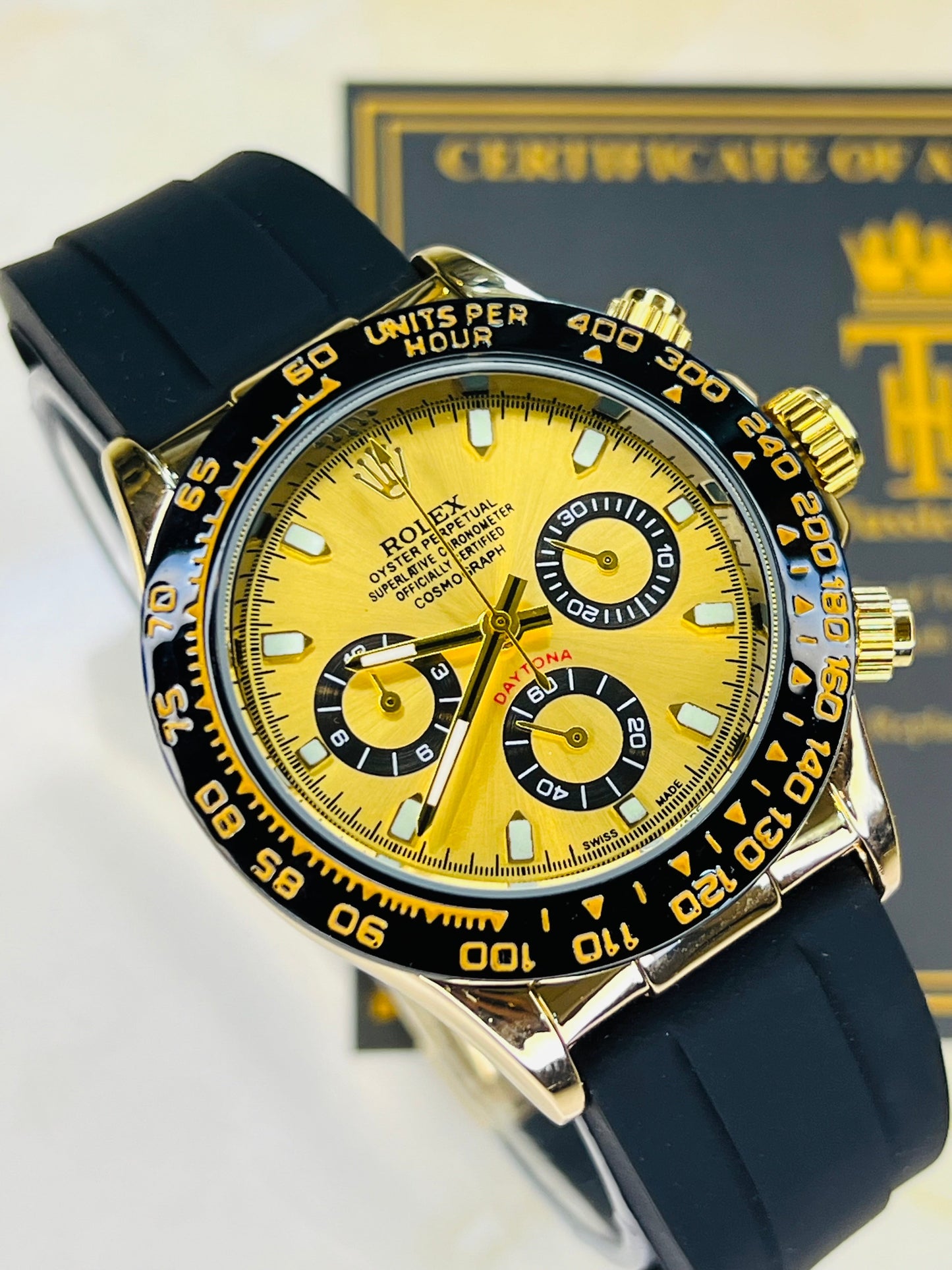 All Gold Daytona Chronographs Dial Watch