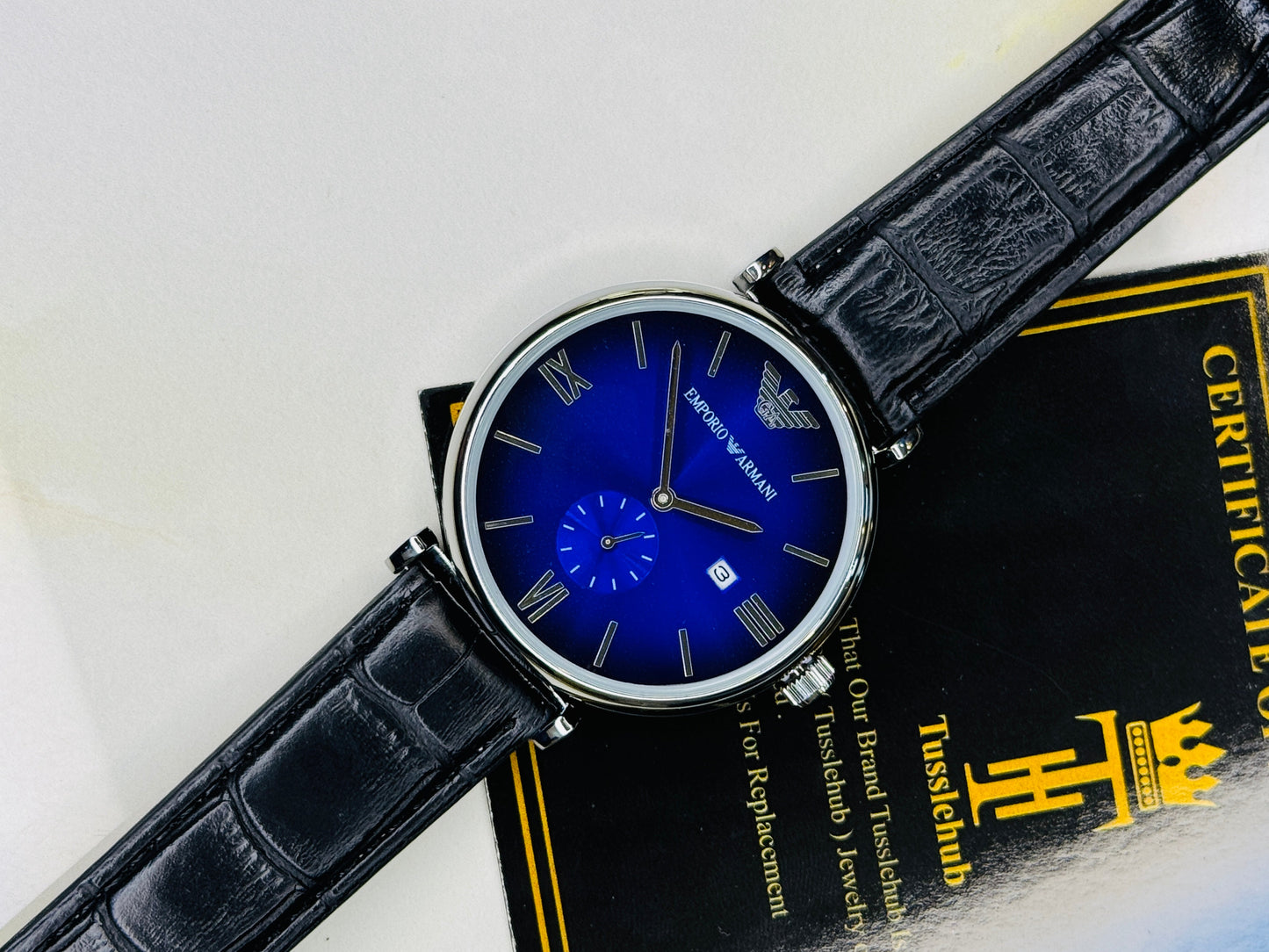 Black Sapphire Emporio Down Second Watch