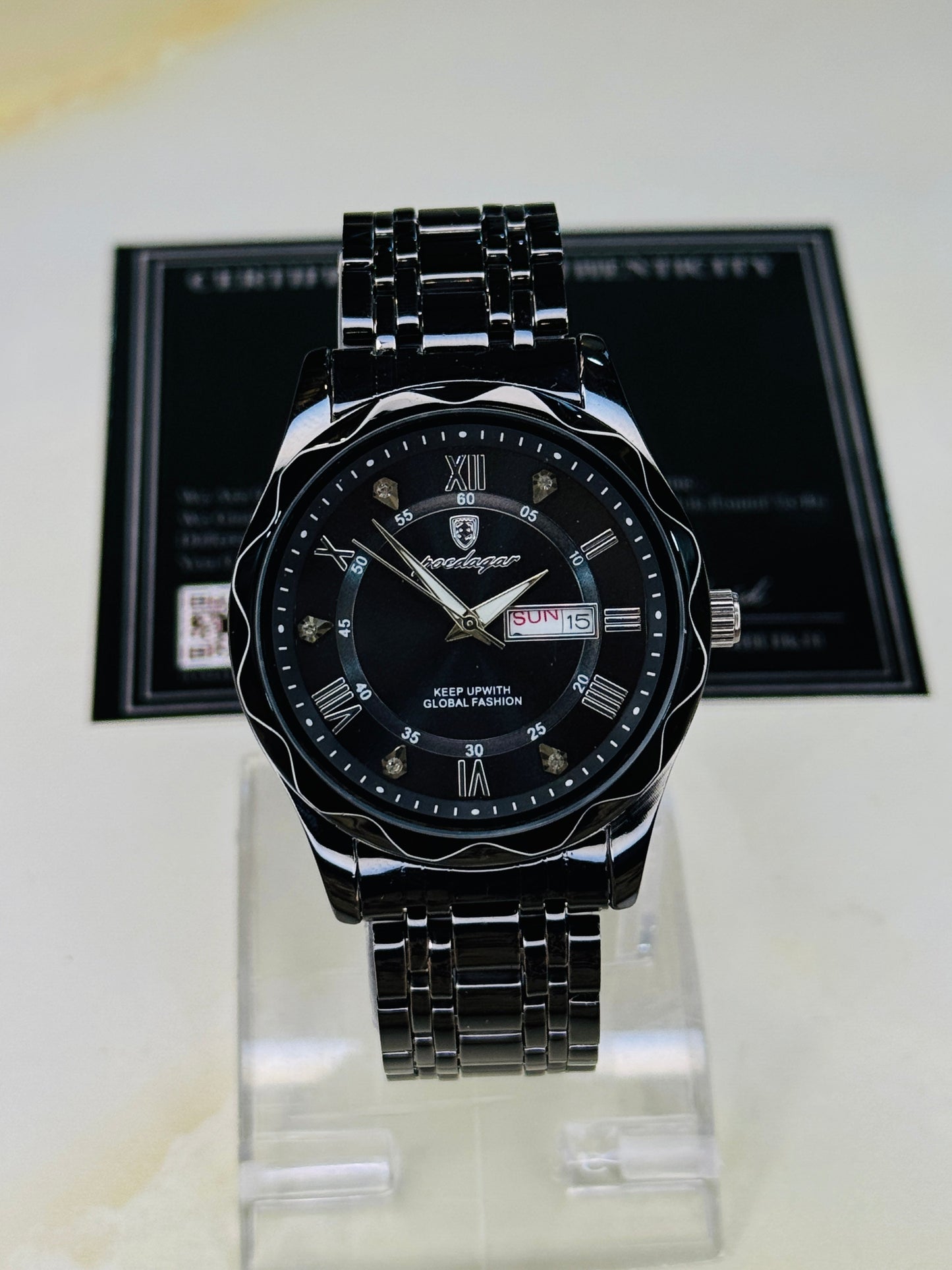 Poedagar Saint Day Date Prism Dial Watch