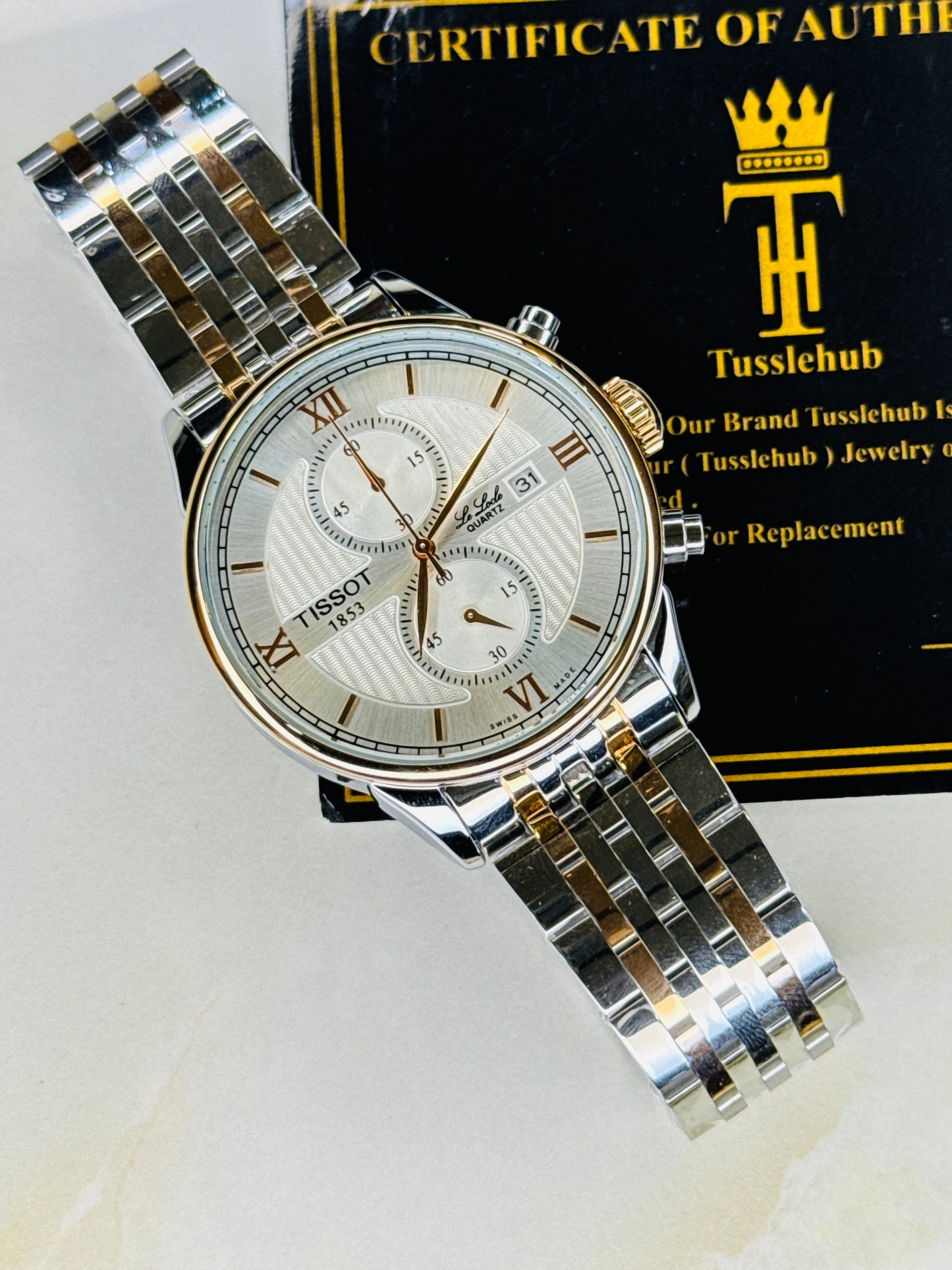 Le Lode Two Tone Chain Chronograph Dial Tissot Watch