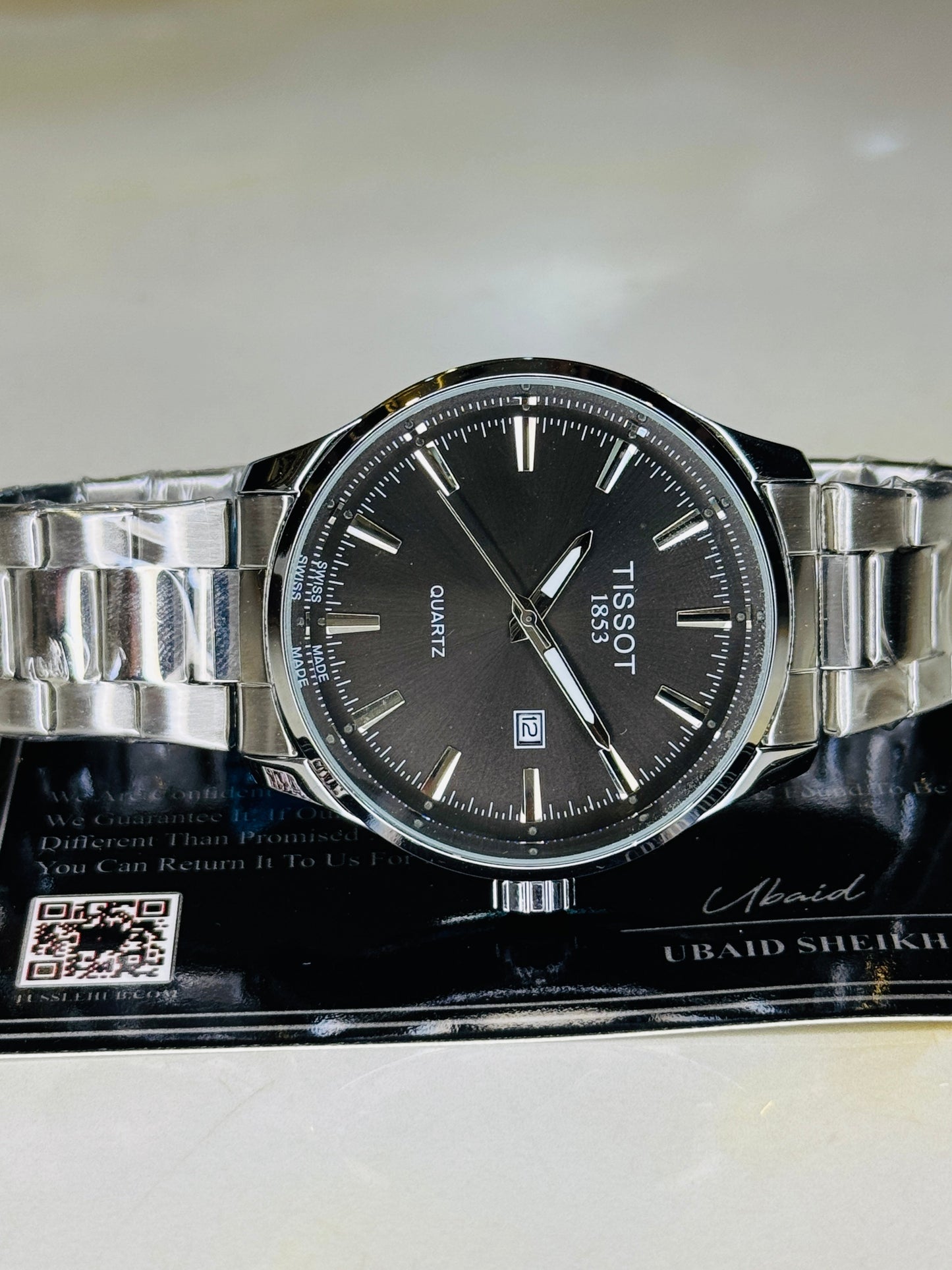 Pr100 Silver Black Round Tissot Watch