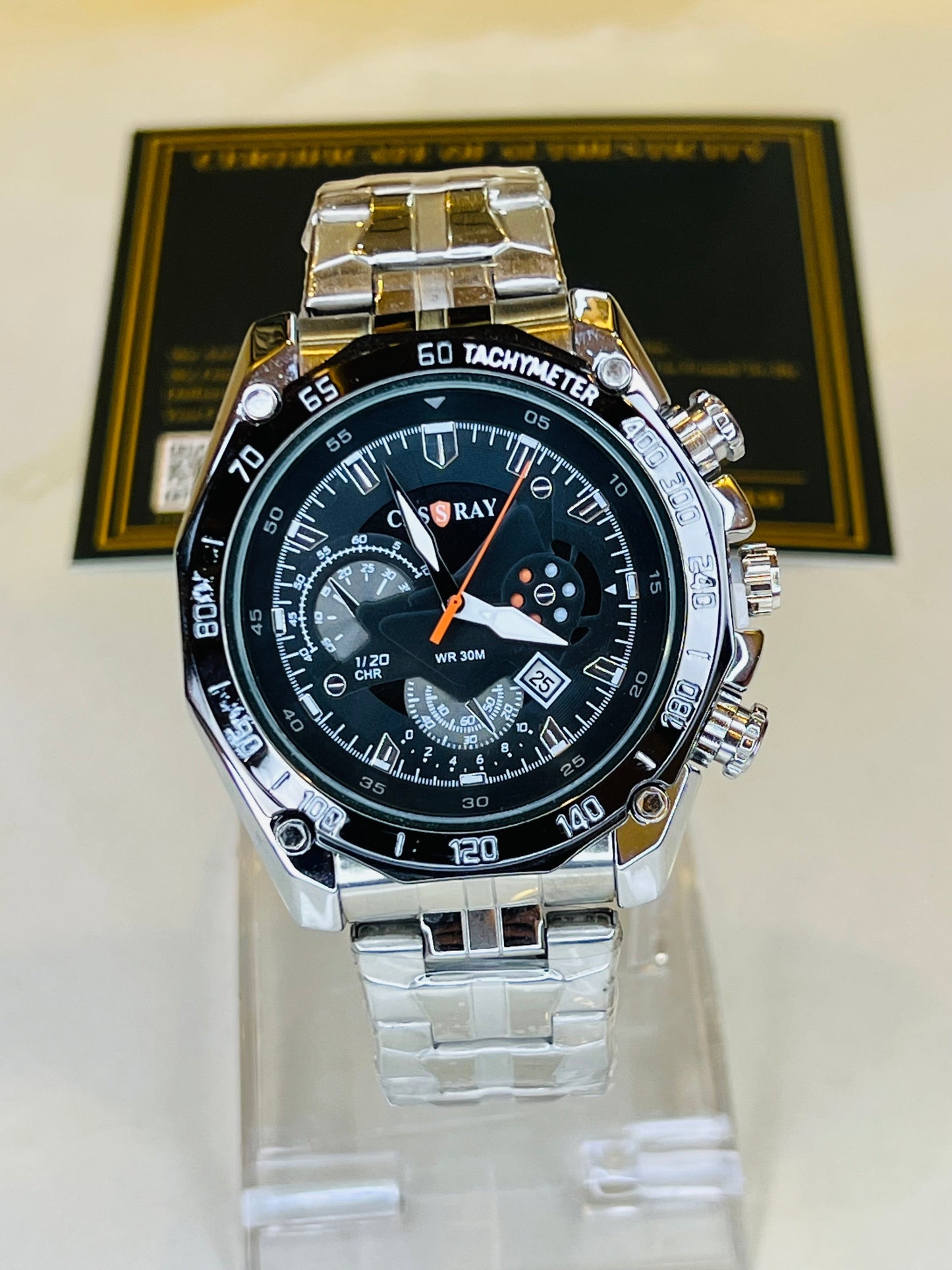 Tachy Silver Black Cassray Watch