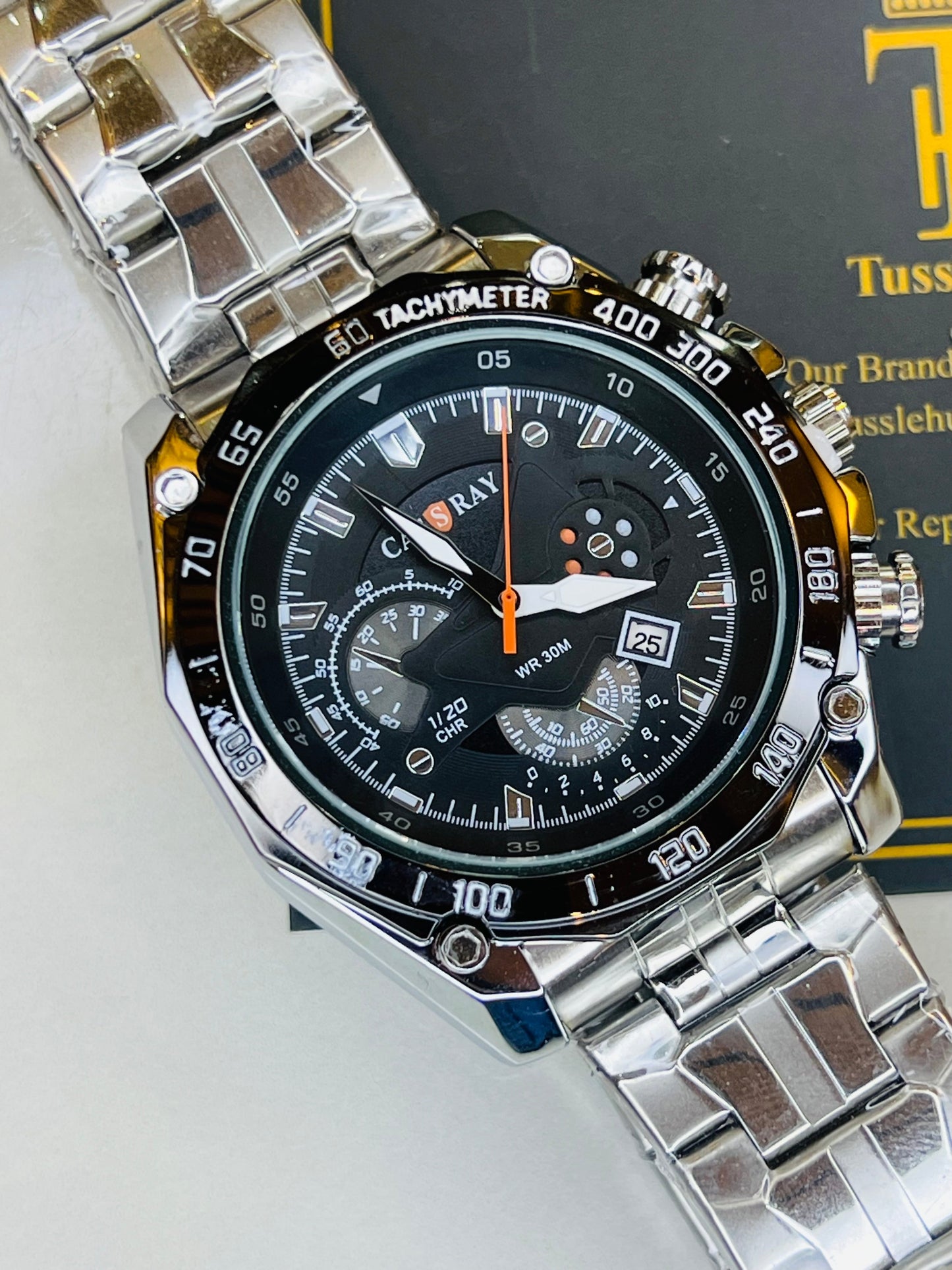 Tachy Silver Black Cassray Watch