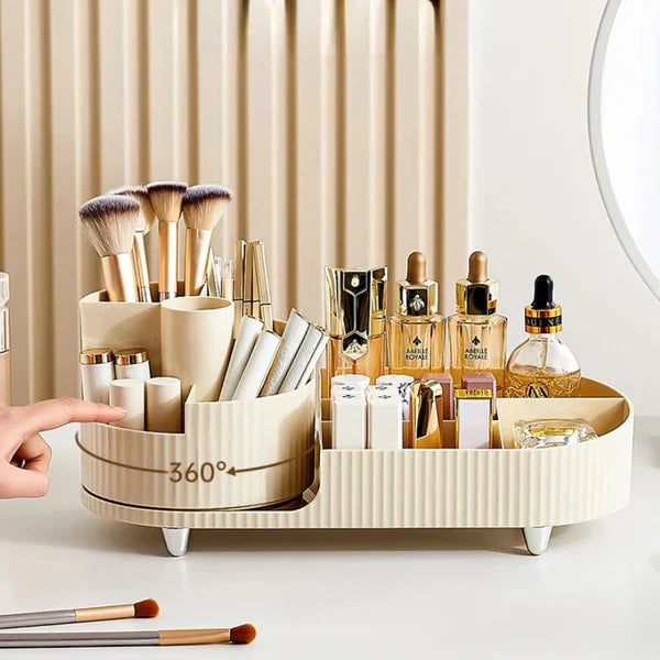 Rotating Brush with Cosmetic Organizer