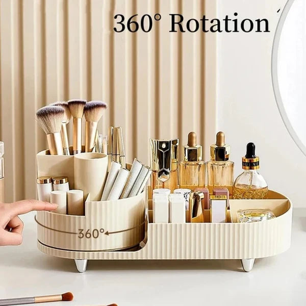 Rotating Brush with Cosmetic Organizer