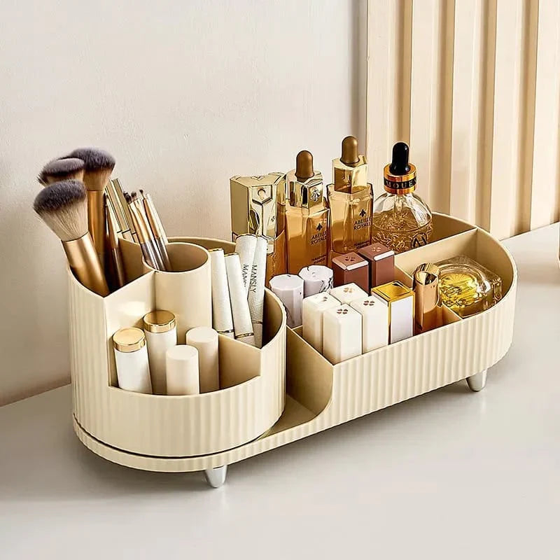 Rotating Brush with Cosmetic Organizer