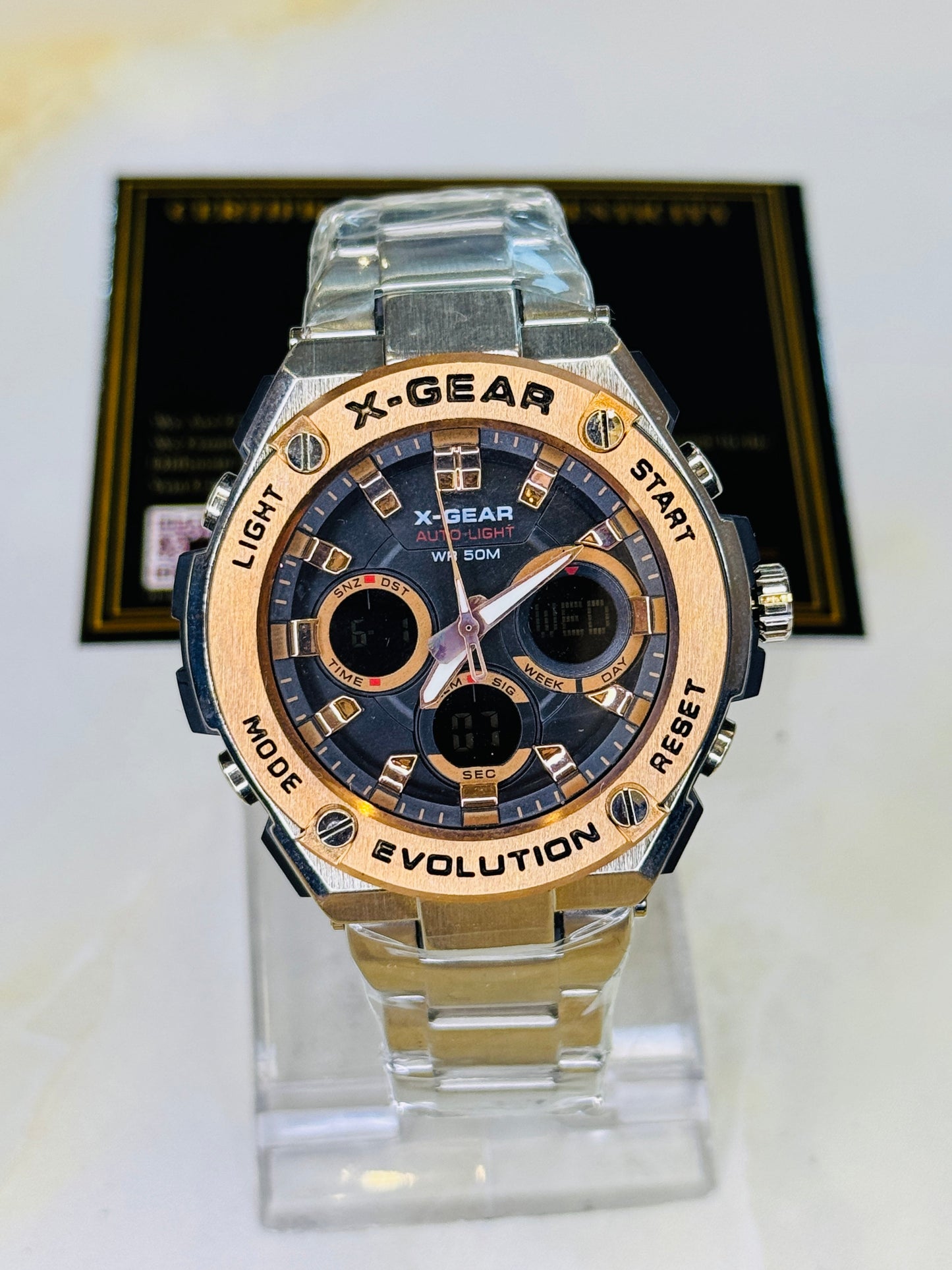 Silver Copper X-Gear Evolution Chain Straps Sports Watch