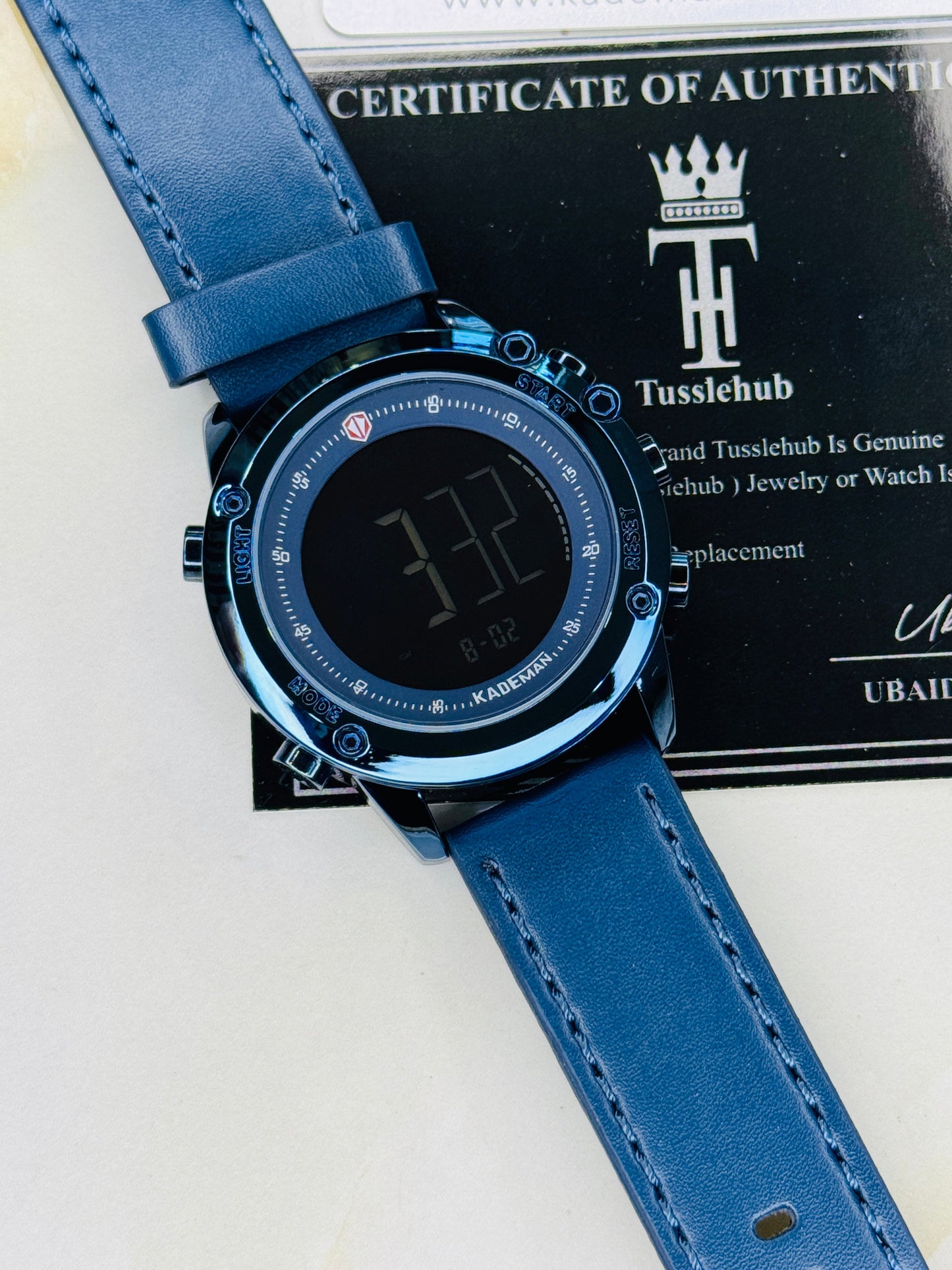 Kademan Tungsten Blue Digital Watch