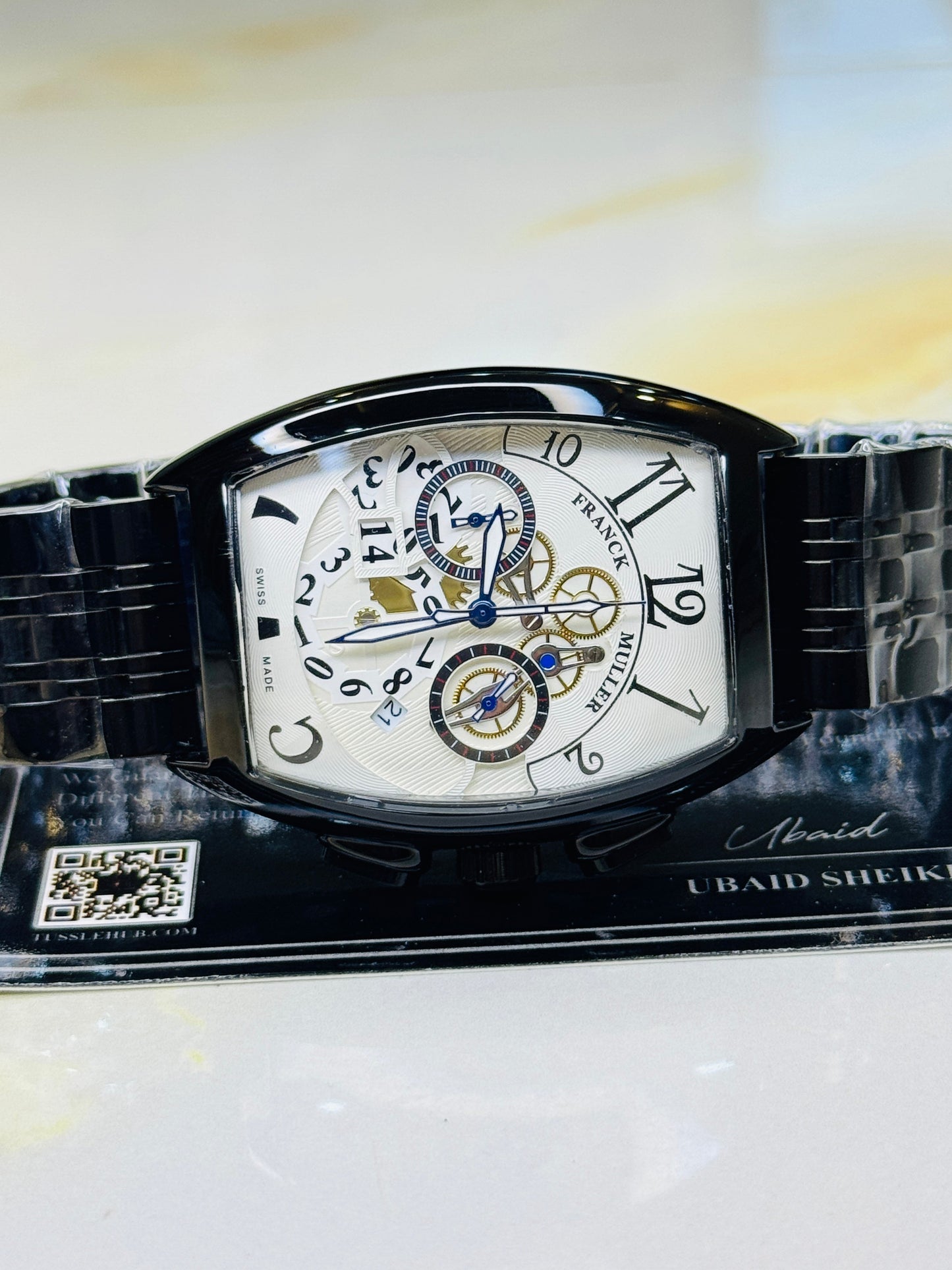 Chain Frank Muller Black White Chronograph Dial Watch