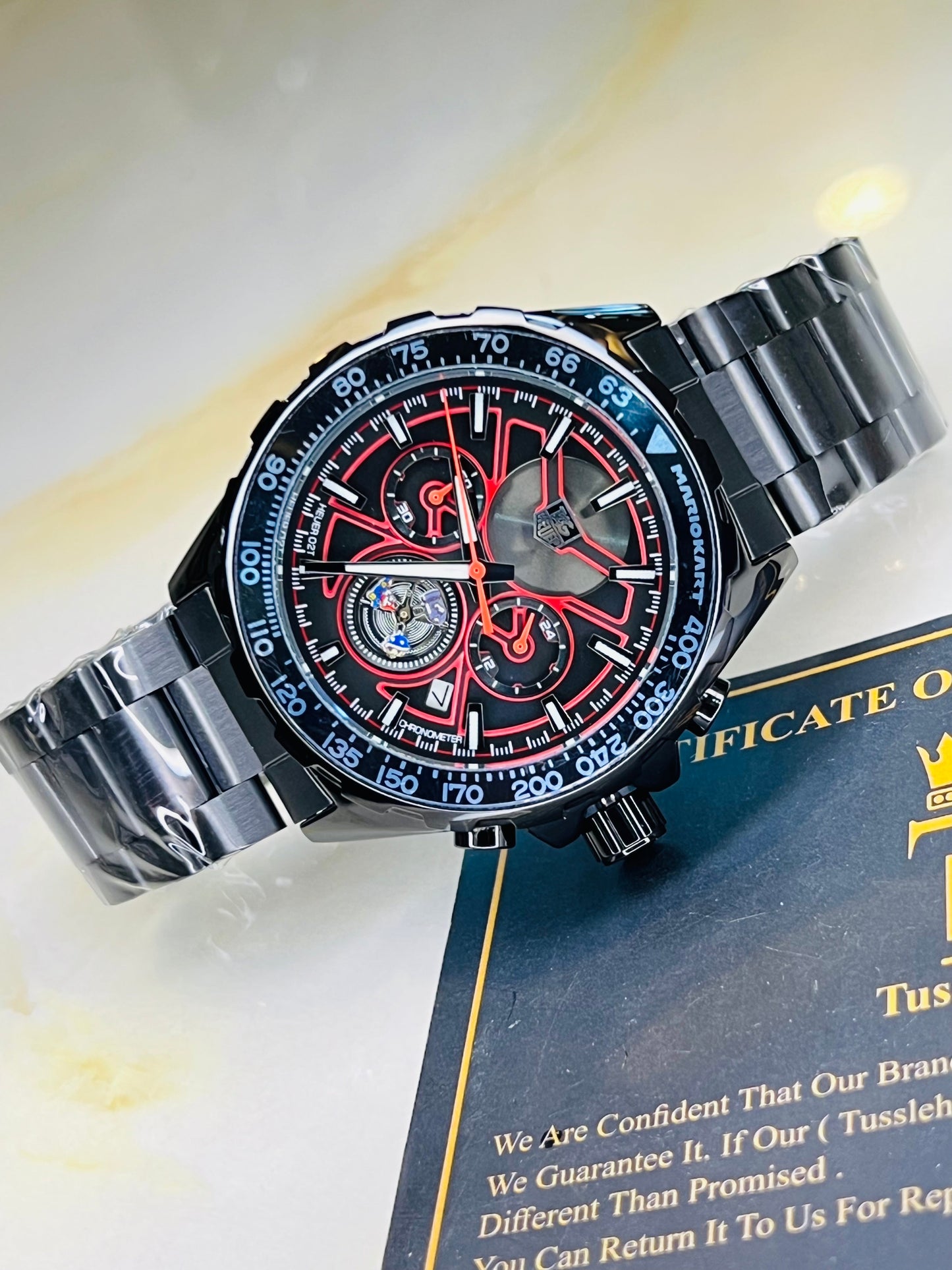 Tag Heur Black Red Chronograph Watch