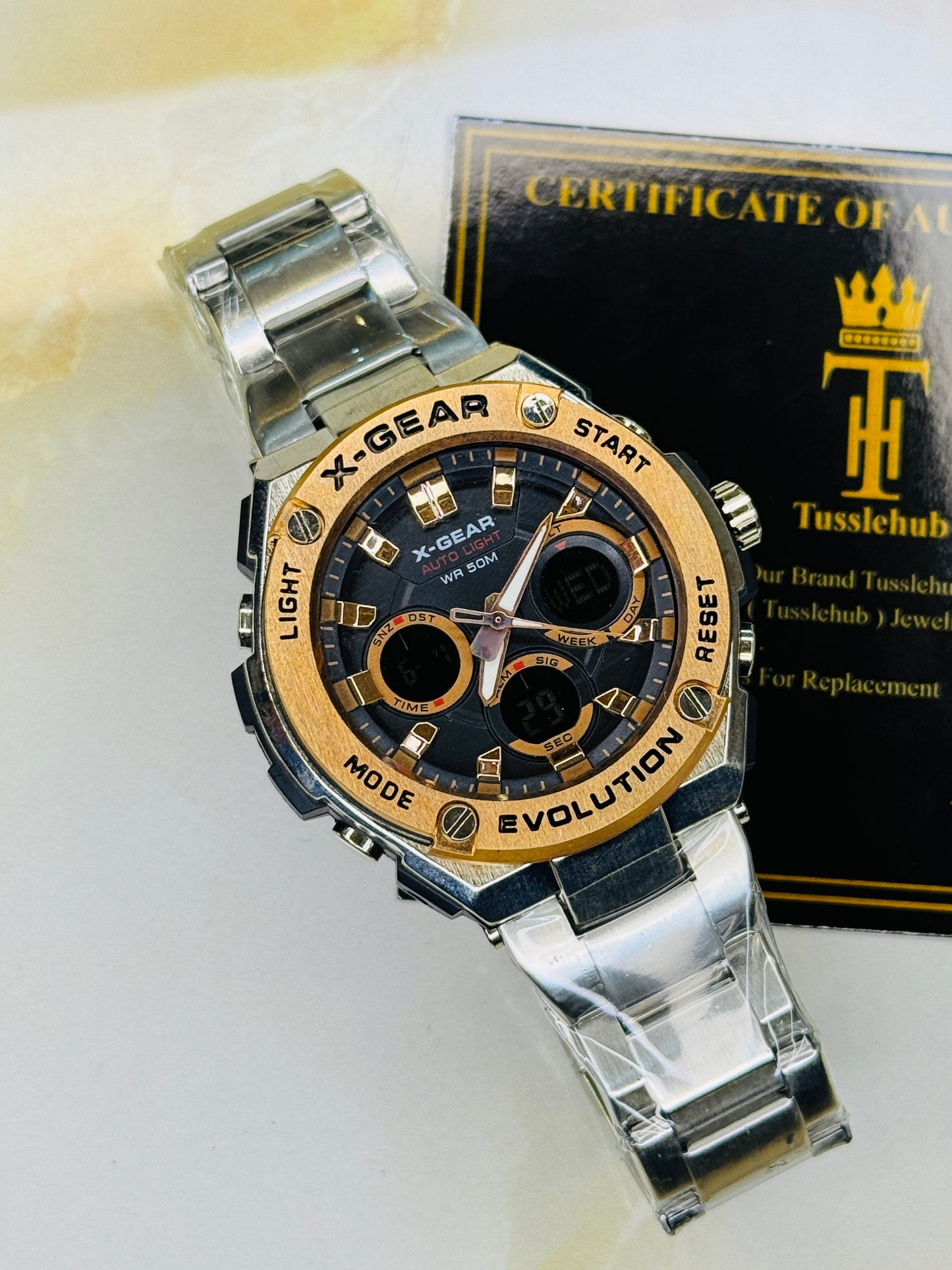 Silver Copper X-Gear Evolution Chain Straps Sports Watch