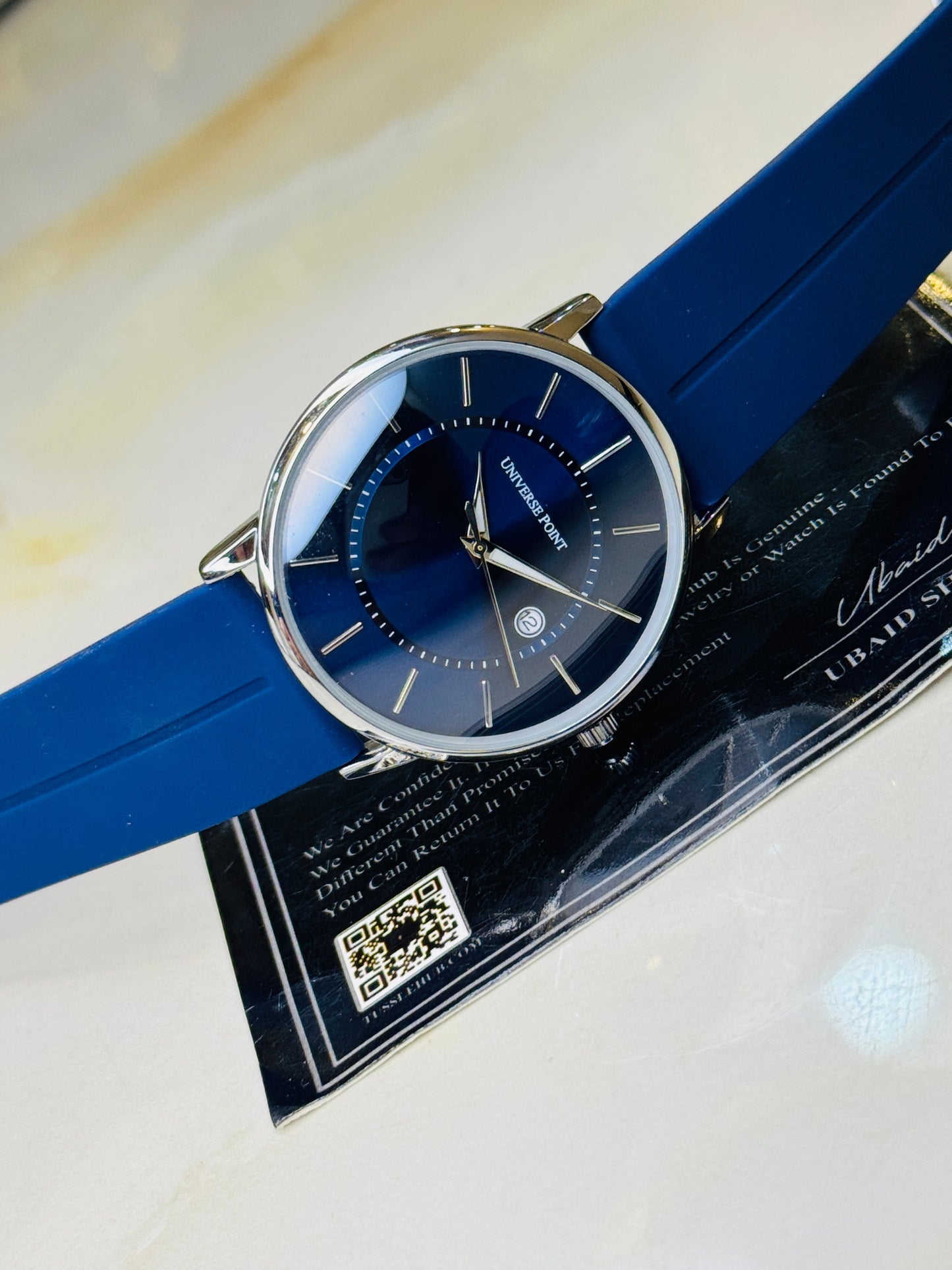 Model A Blue Silver Slim Balloon Universe Point Watch
