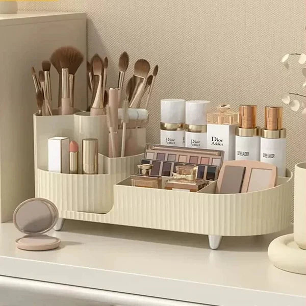 Rotating Brush with Cosmetic Organizer
