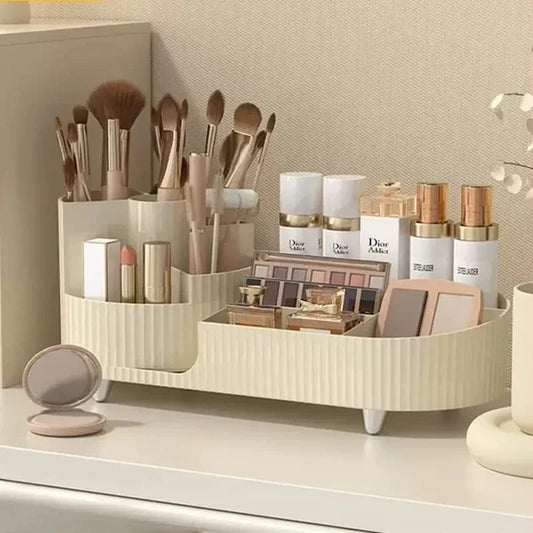 Rotating Brush with Cosmetic Organizer