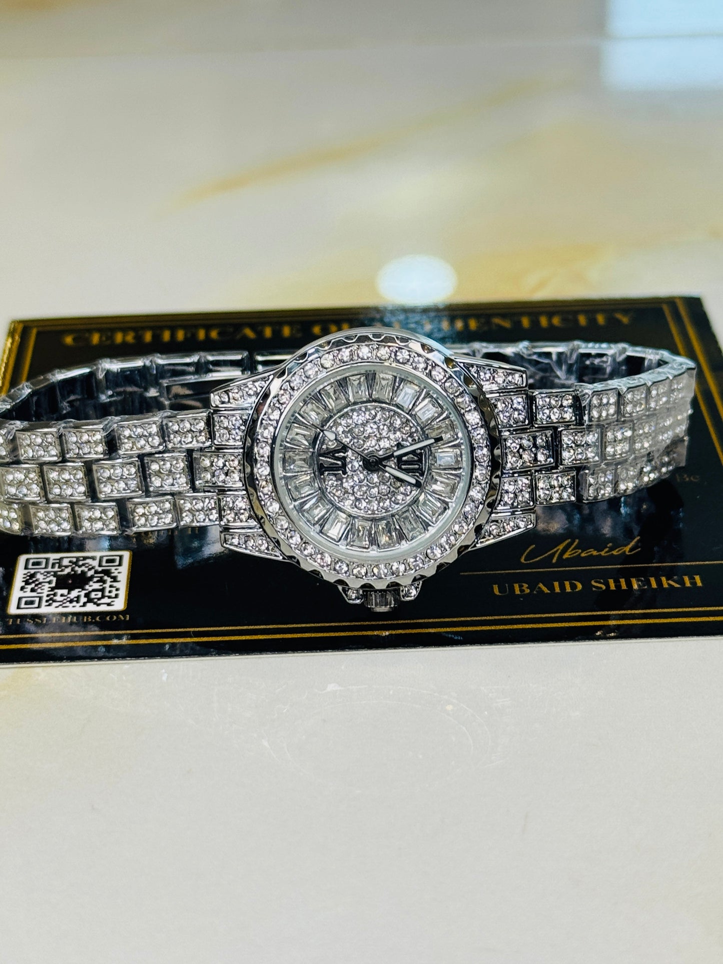 Silver Odd Iced Out Watch For Her