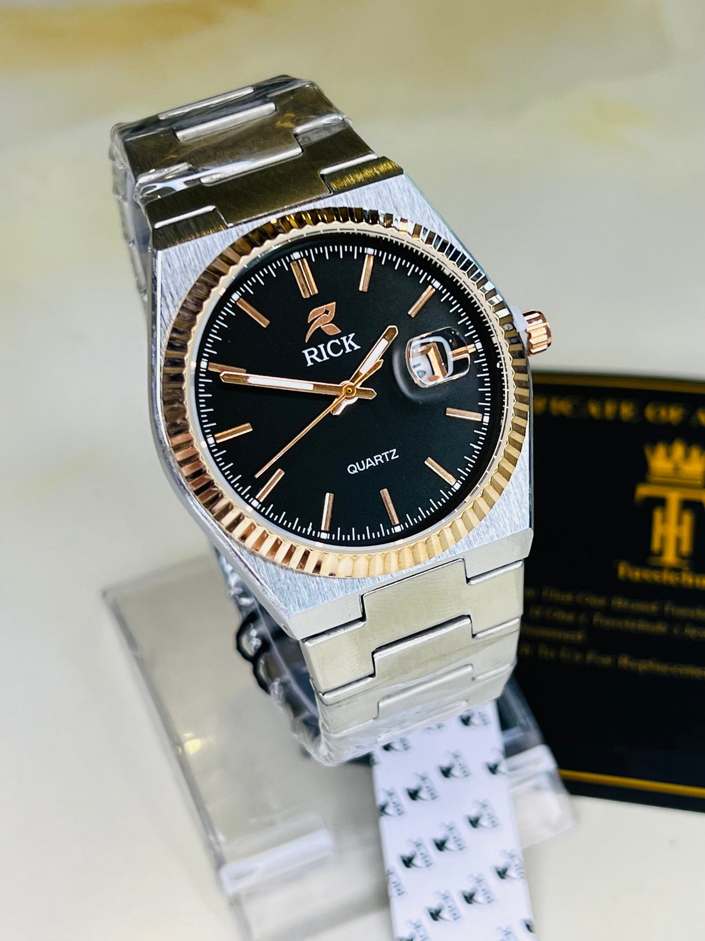 Rick PRX Copper Fluted Silver Black Plain Dial Watch