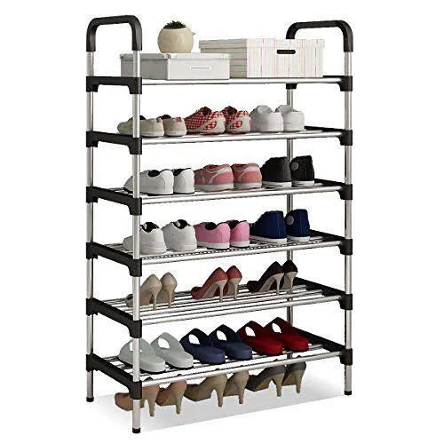 Classic Shoe Rack, Stainless Steel Multilayer Shoe Storage Shelf, Stackable Shoe Rack With Side Support, Easy, Shoe Organizer Holder