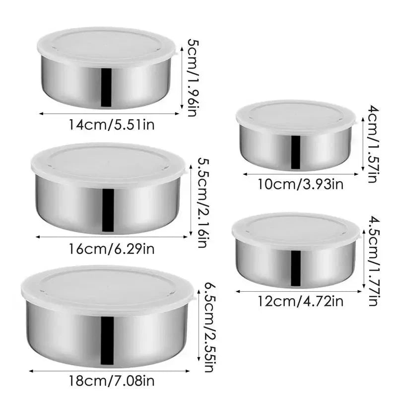5Pcs Stainless Steel Mixing Bowl Set