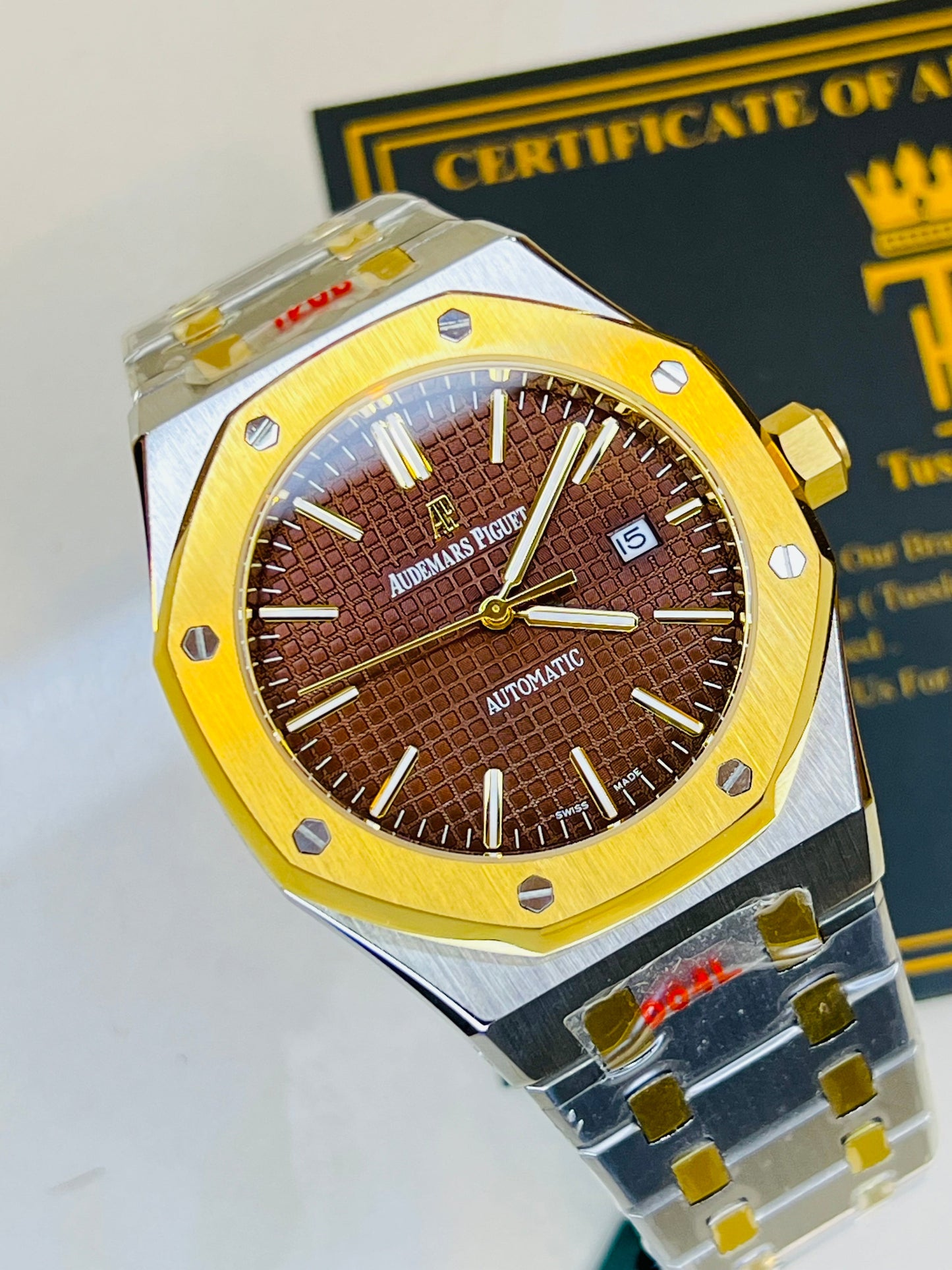 AP Two Tone Automatic Chocolate Dial Super Clone Watch