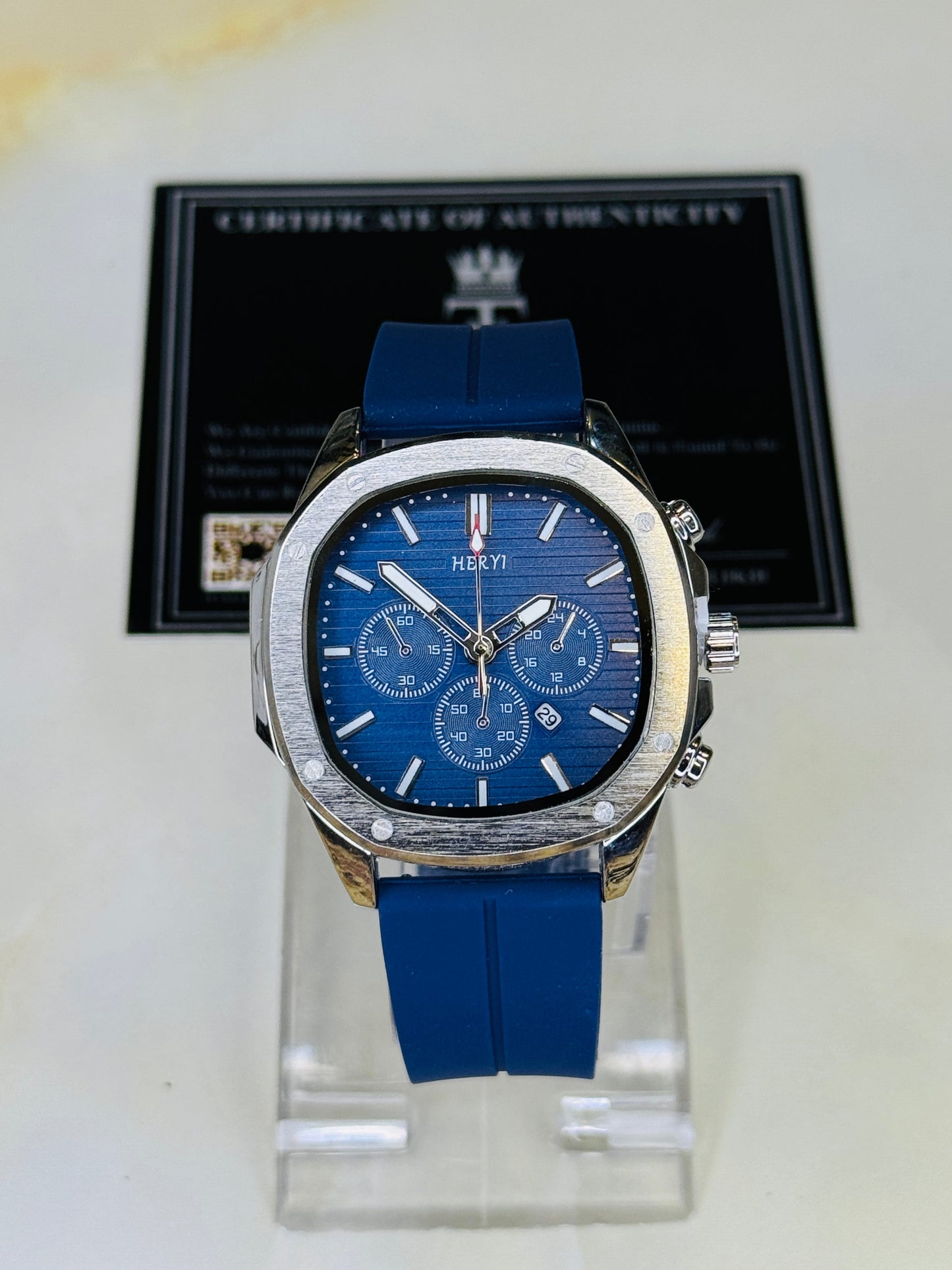 Navy Heryi Nautilus Magnet Strap Watch