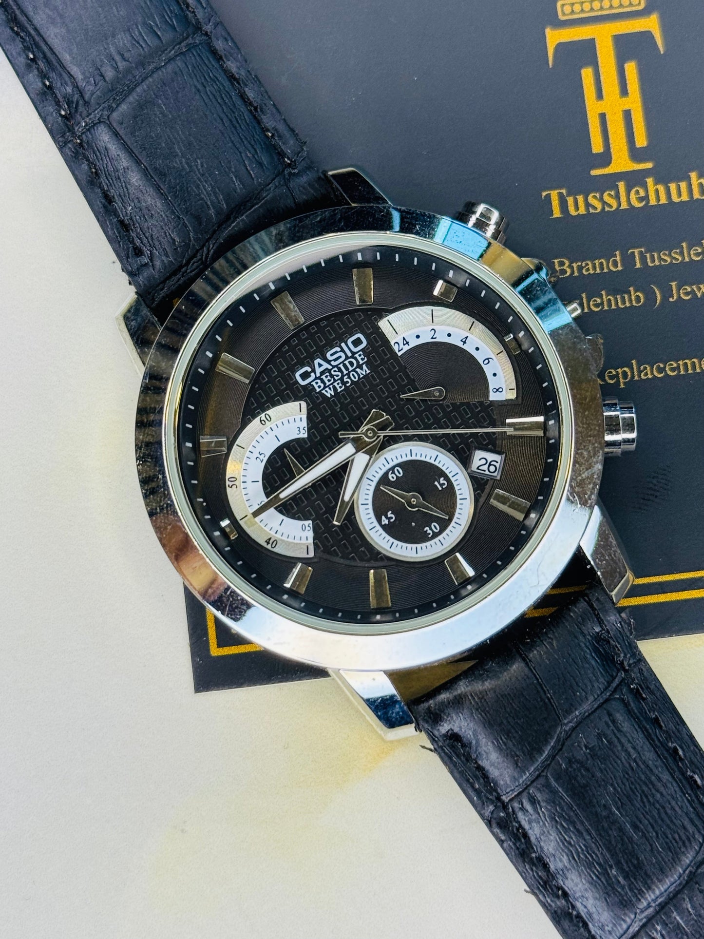 All Black Beside Chronograph Watch