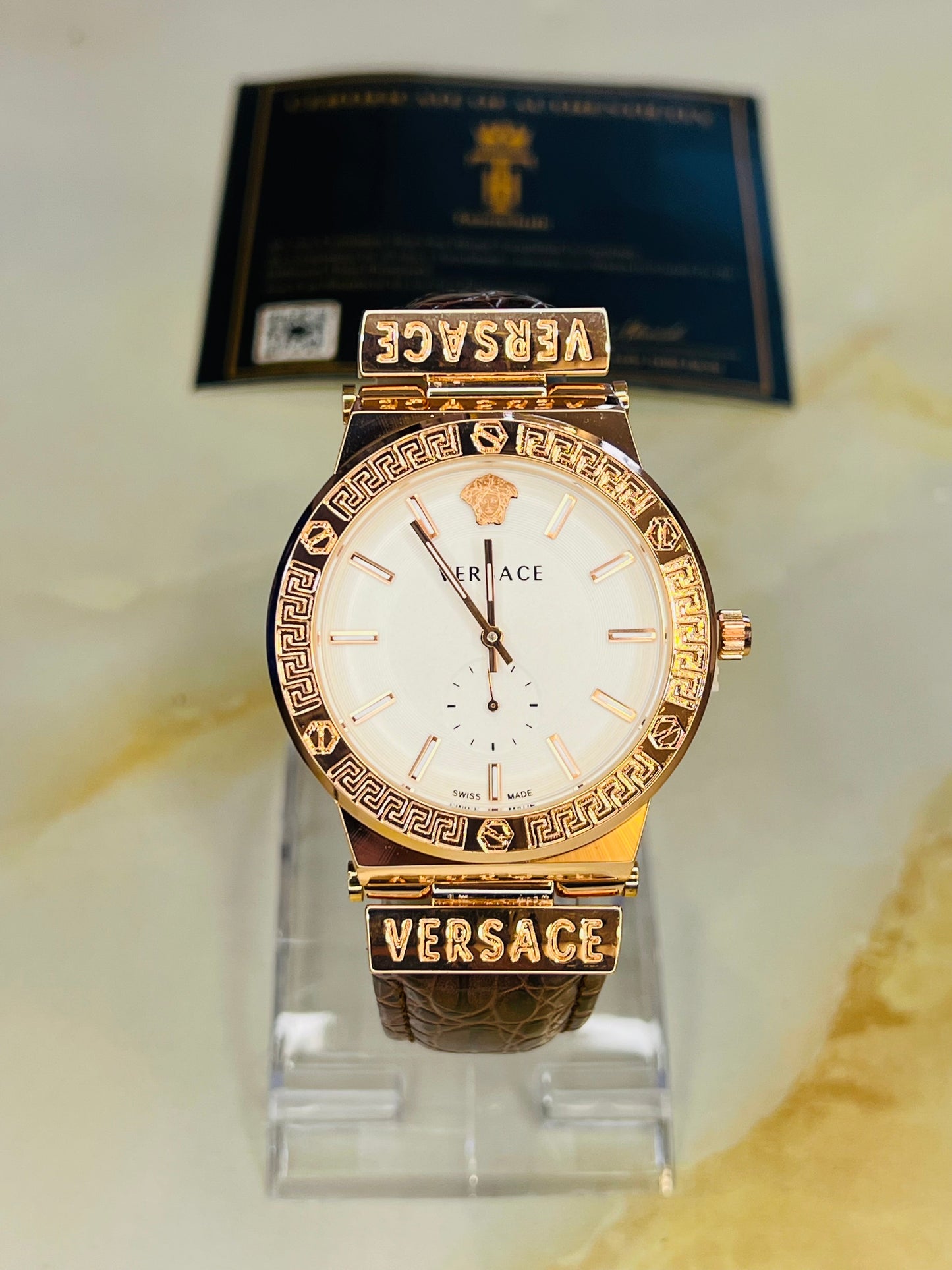Brown Rose Gold Vers*ce Watch