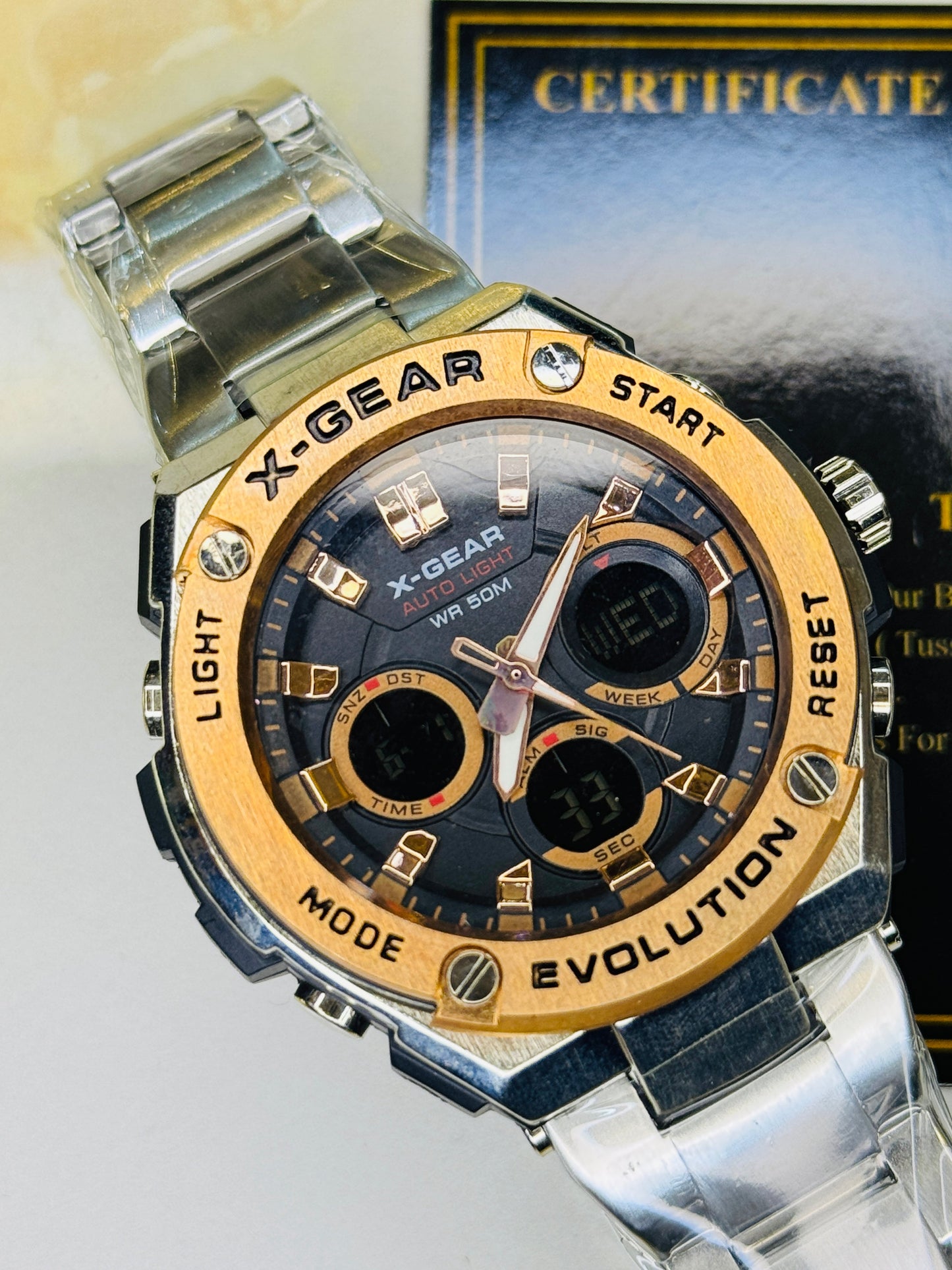 Silver Copper X-Gear Evolution Chain Straps Sports Watch