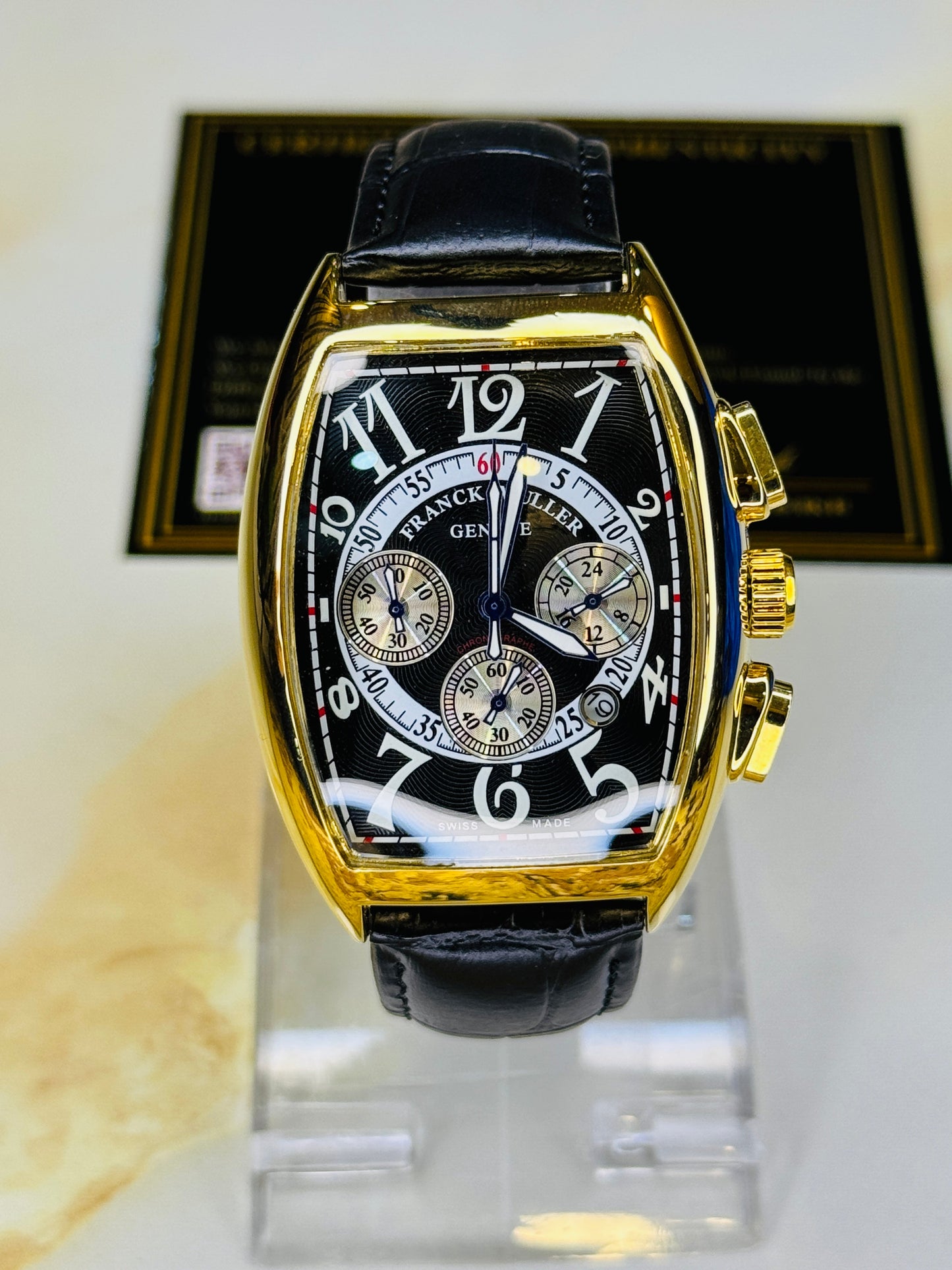 Frank Muller Black Gold Black Chronograph Dial Watch