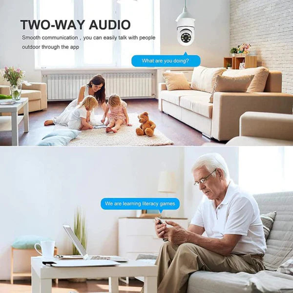 360° Wireless Wifi Panoramic Bulb Camera