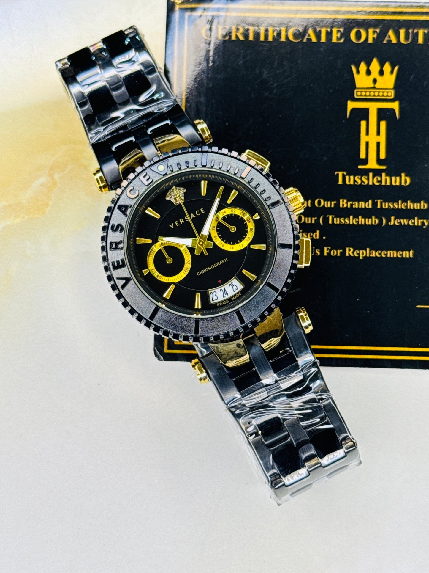 Millionaire Black Versace Black Chronograph Dial Watch