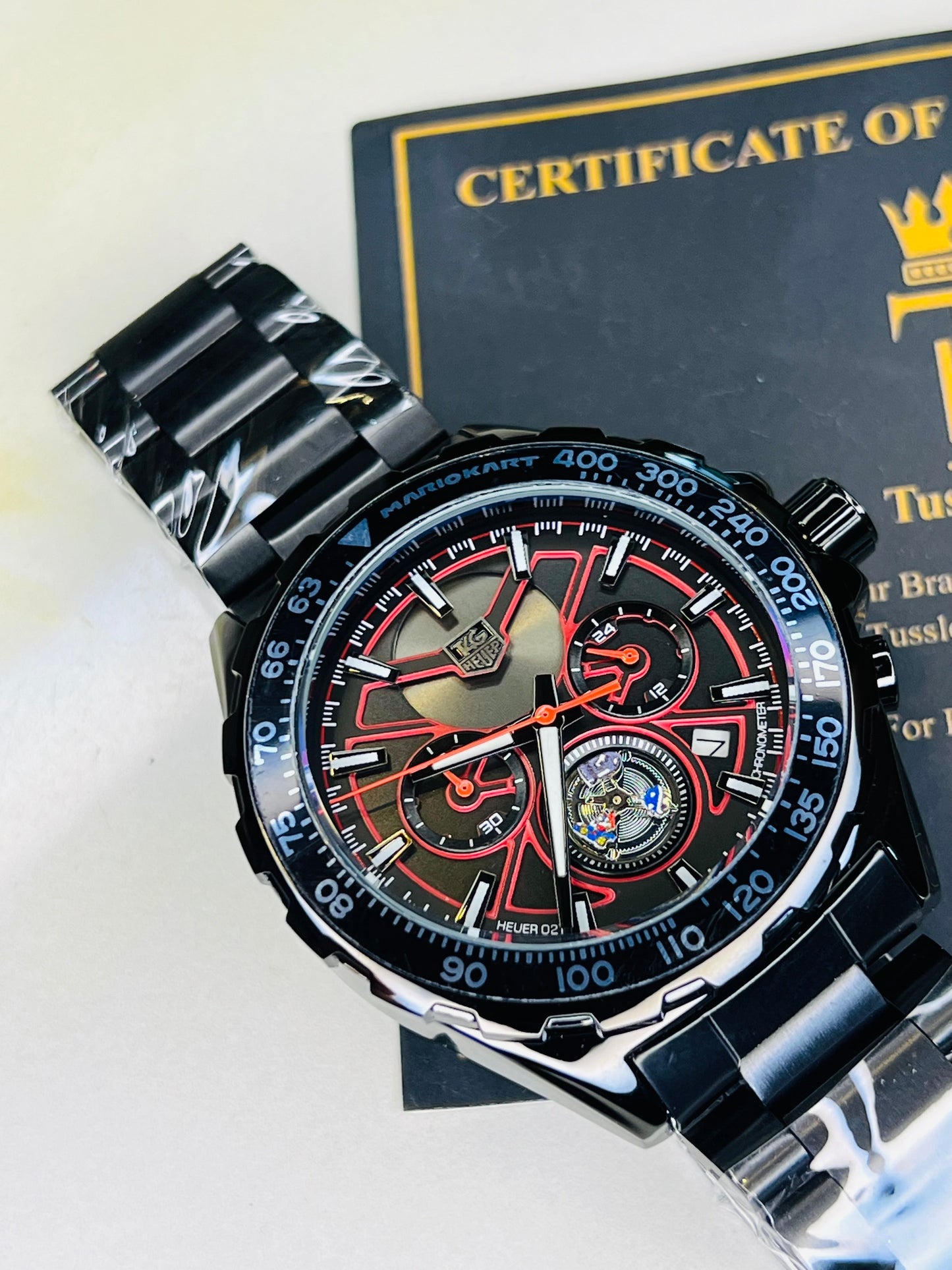 Tag Heur Black Red Chronograph Watch