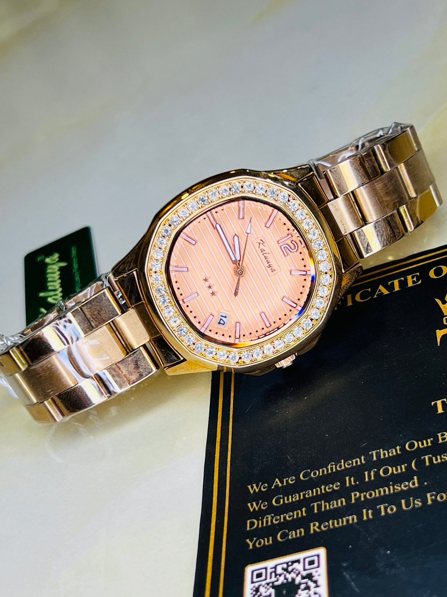 Rose Gold Nautilus Zircons Kaluuya Watch For Her