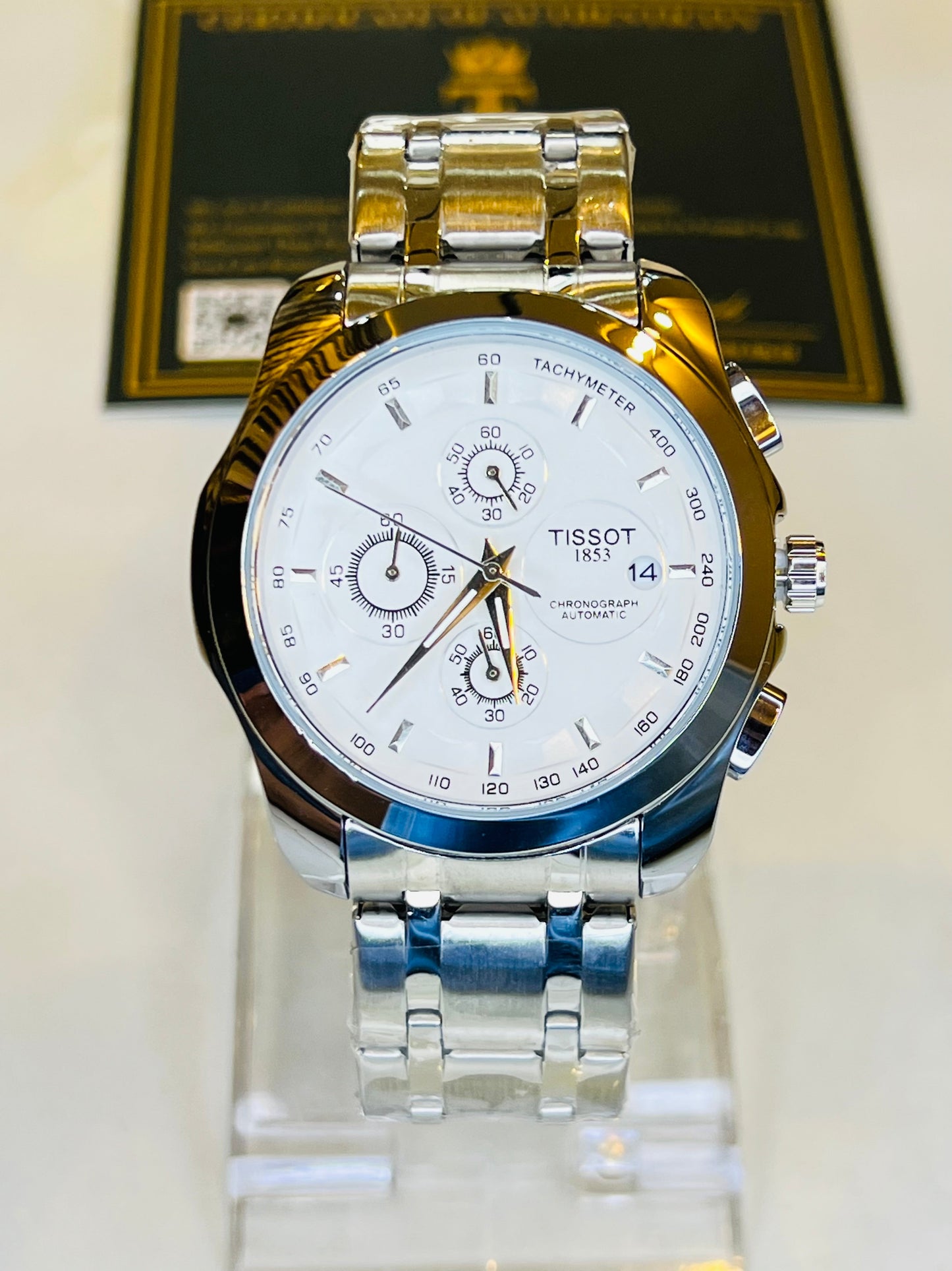 Silver White 1853 Chain Strap Chronograph Watch