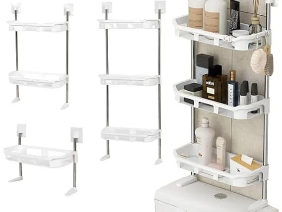 Over the commode storage rack