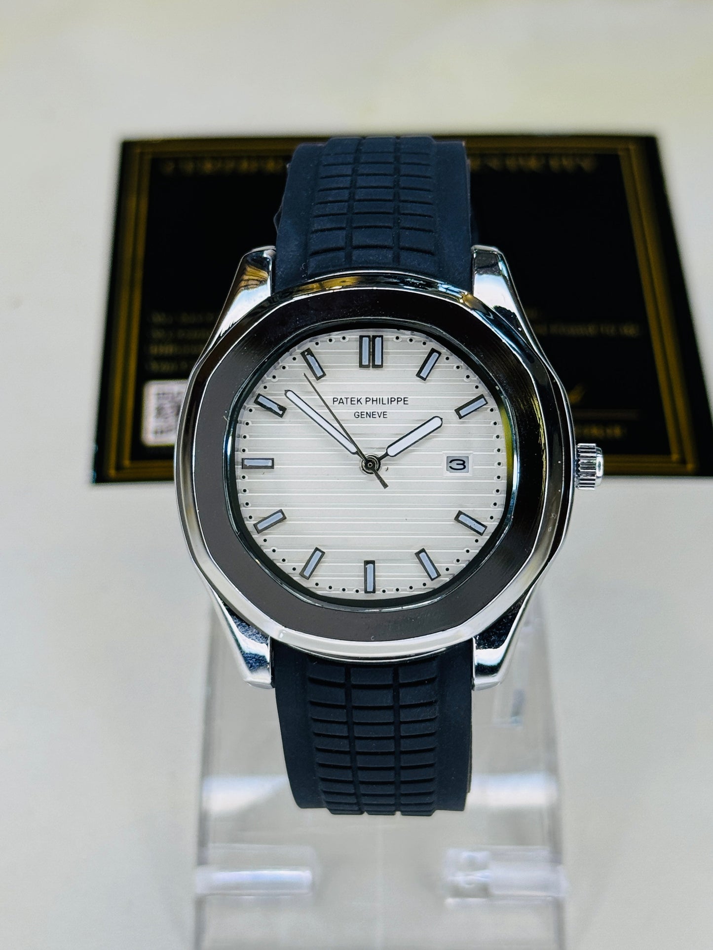 Black Silver White Aquanaut Watch