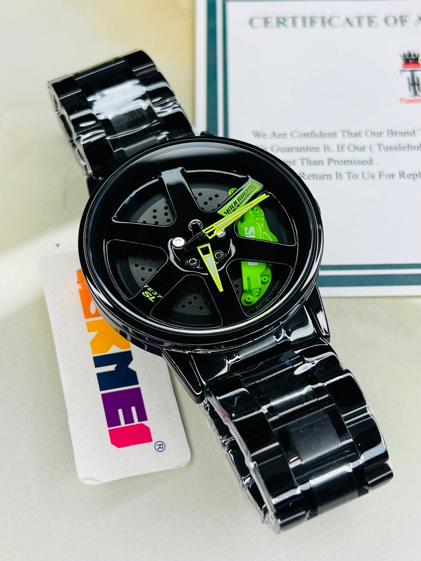 Skmei Neon Green Vossen Ace Dial Wheel Watch