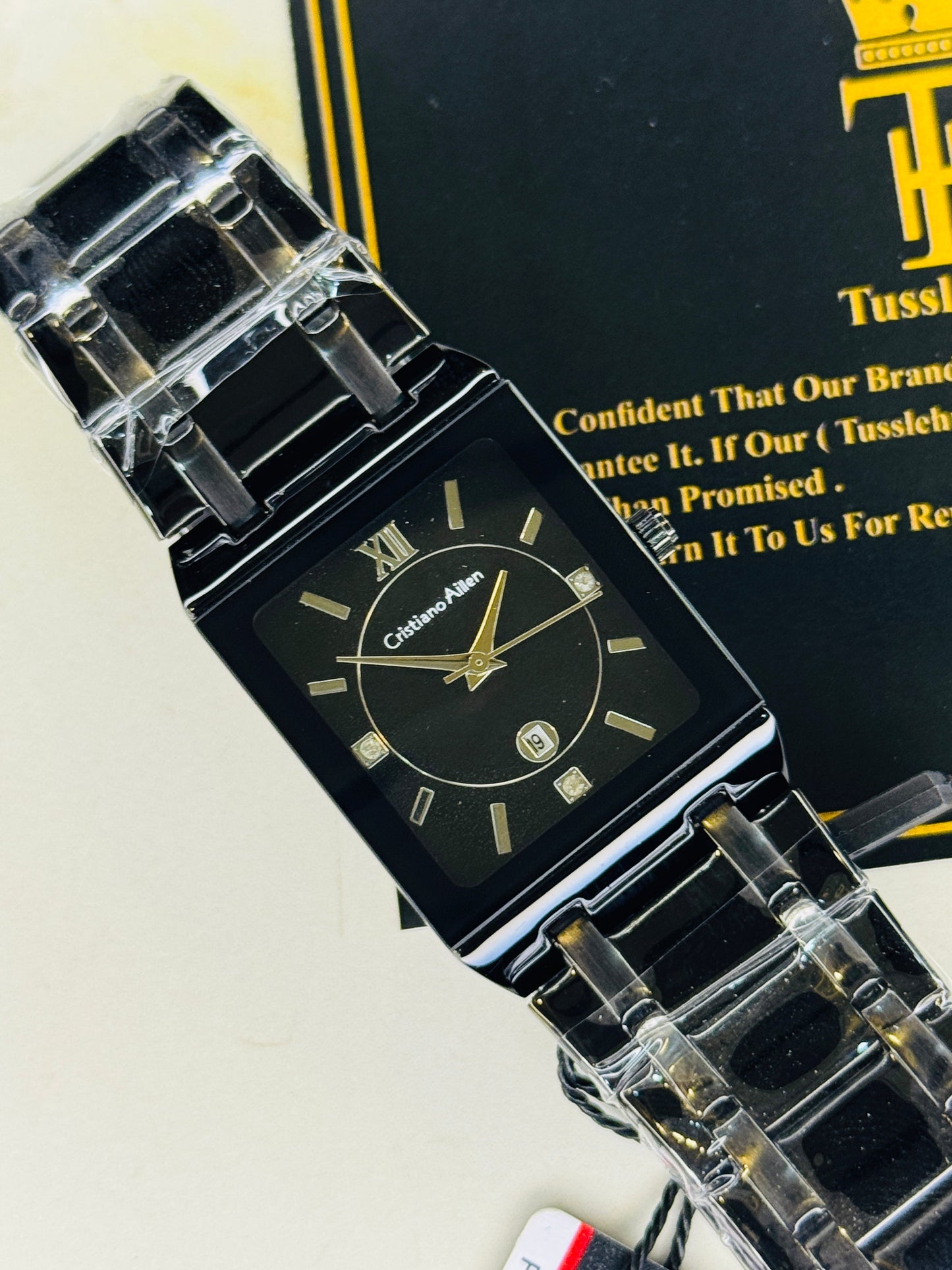 Cristiano Aillen All Black Square Watch