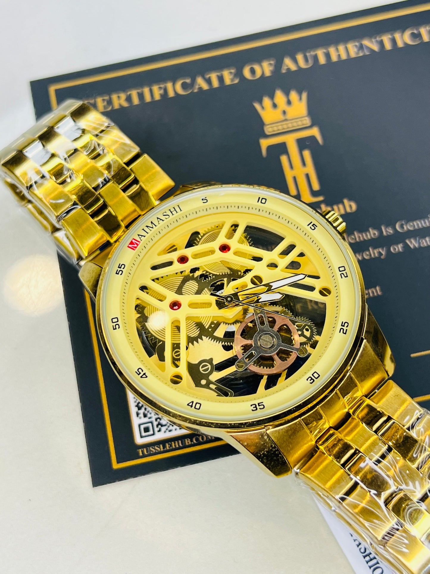 Maimashi All Gold Skeleton Watch