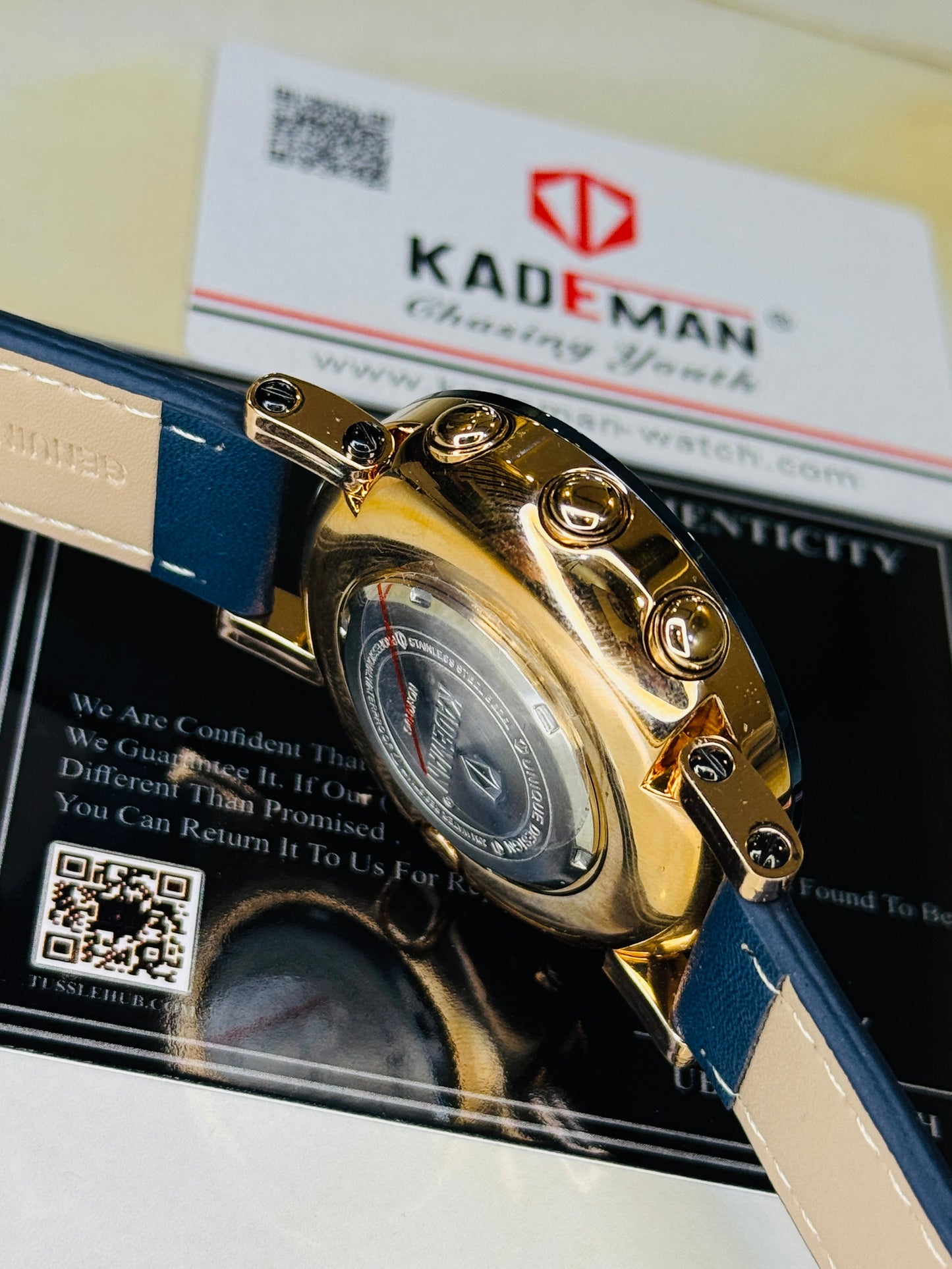 Kademan Tungsten Blue Rose Gold Digital Watch