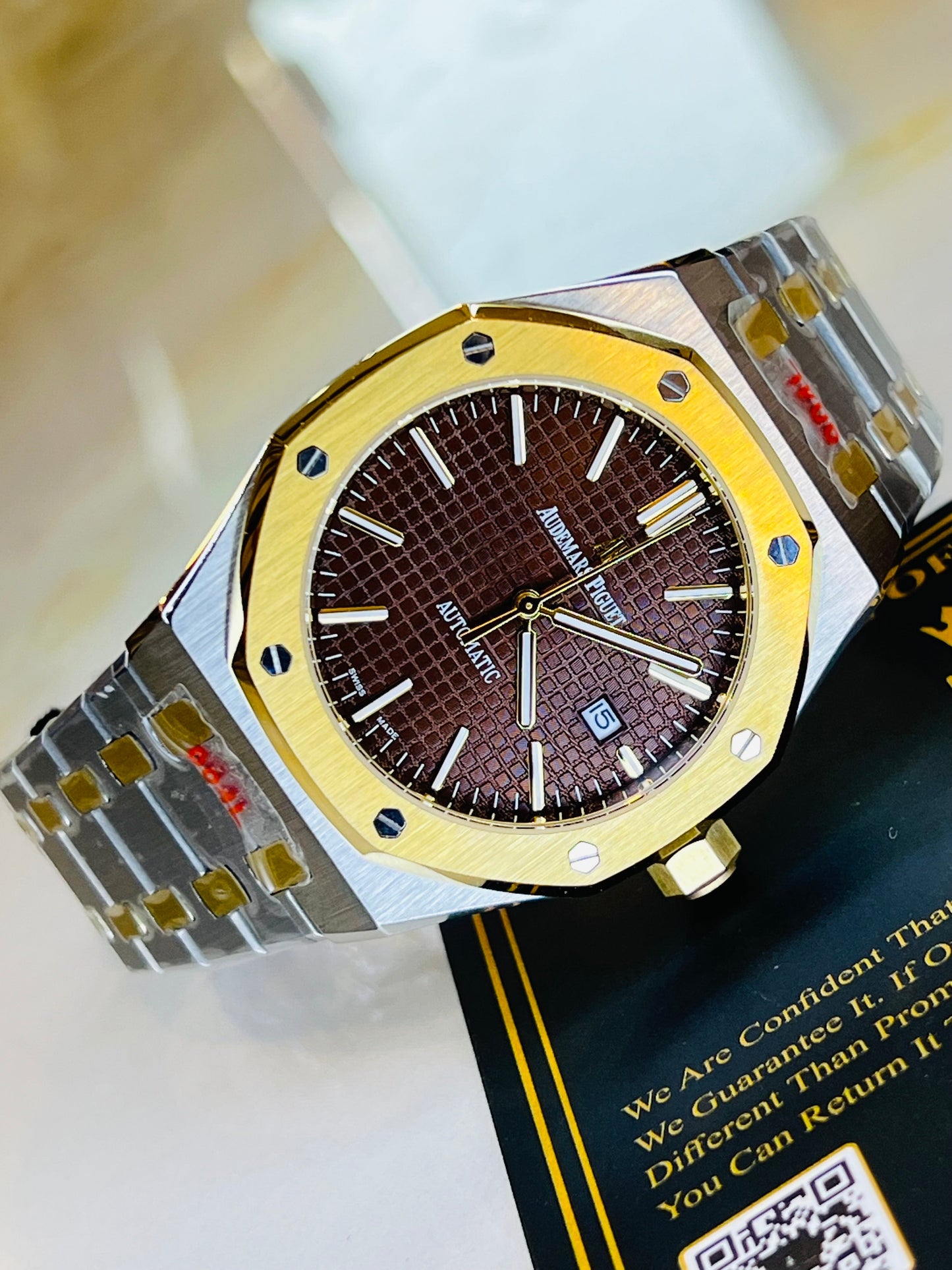 AP Two Tone Automatic Chocolate Dial Super Clone Watch