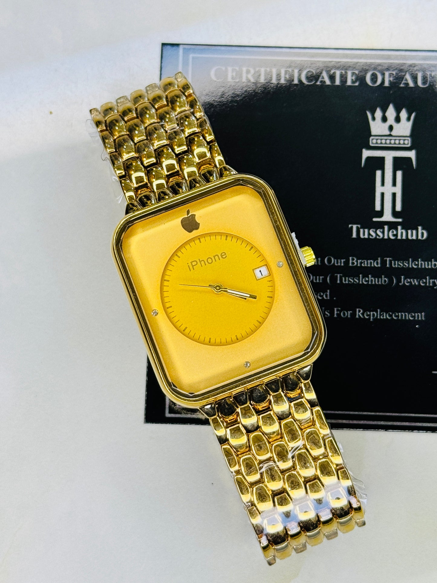all gold apple seamer platinum watch