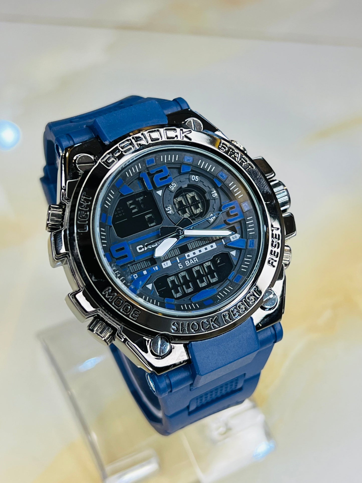 Navy Strap Digital Metal Body Sports Watch
