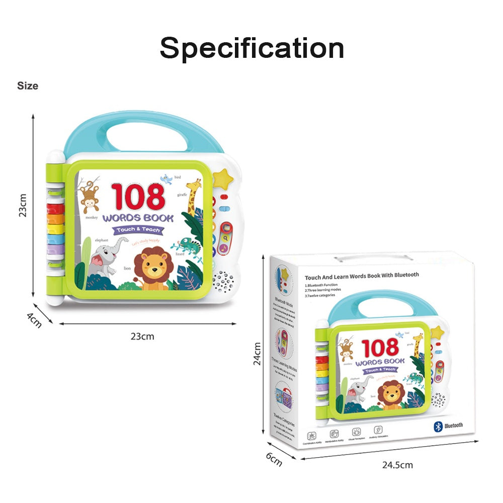 Touch and Learn 108 Words Book with Bluetooth Music and Sound