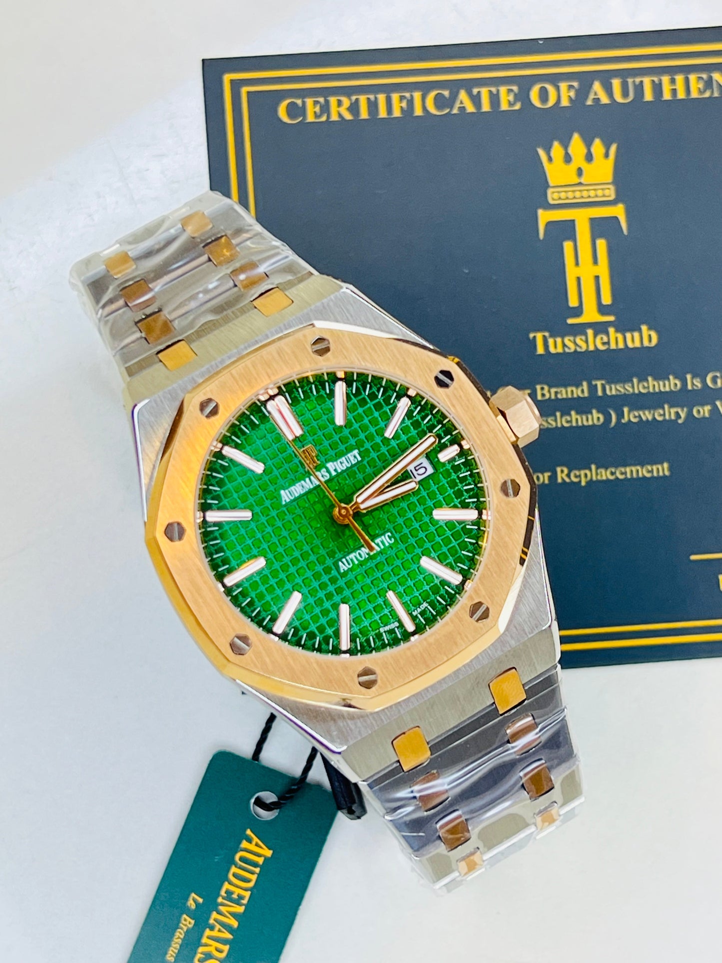 AP Two Tone Automatic Emerald Dial Super Clone Watch