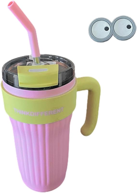 Cup Travel Mug Water Bottle | Travel Mug Cupholder Friendly with 3D Eye Sticker