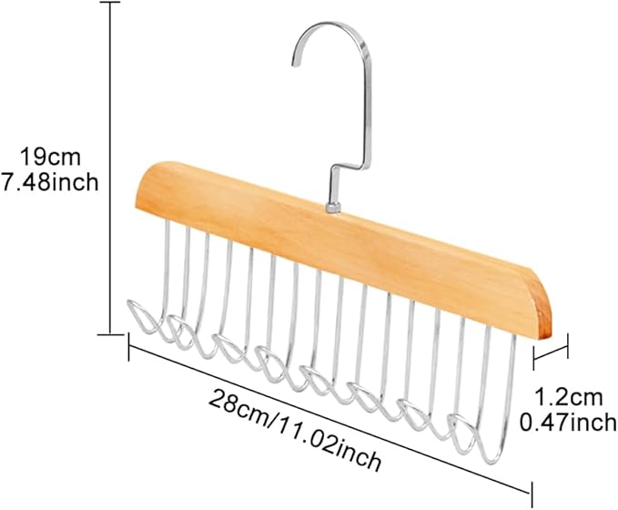 PACK OF 2 Multifunctional Solid Wood Clothes Hanger