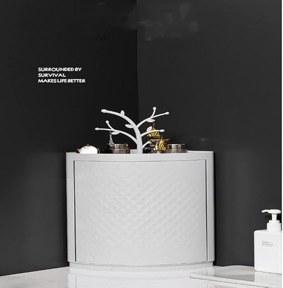 Single  layer Corner Cabinet For Washroom, Kitchen Walls Plastic 360° rotating