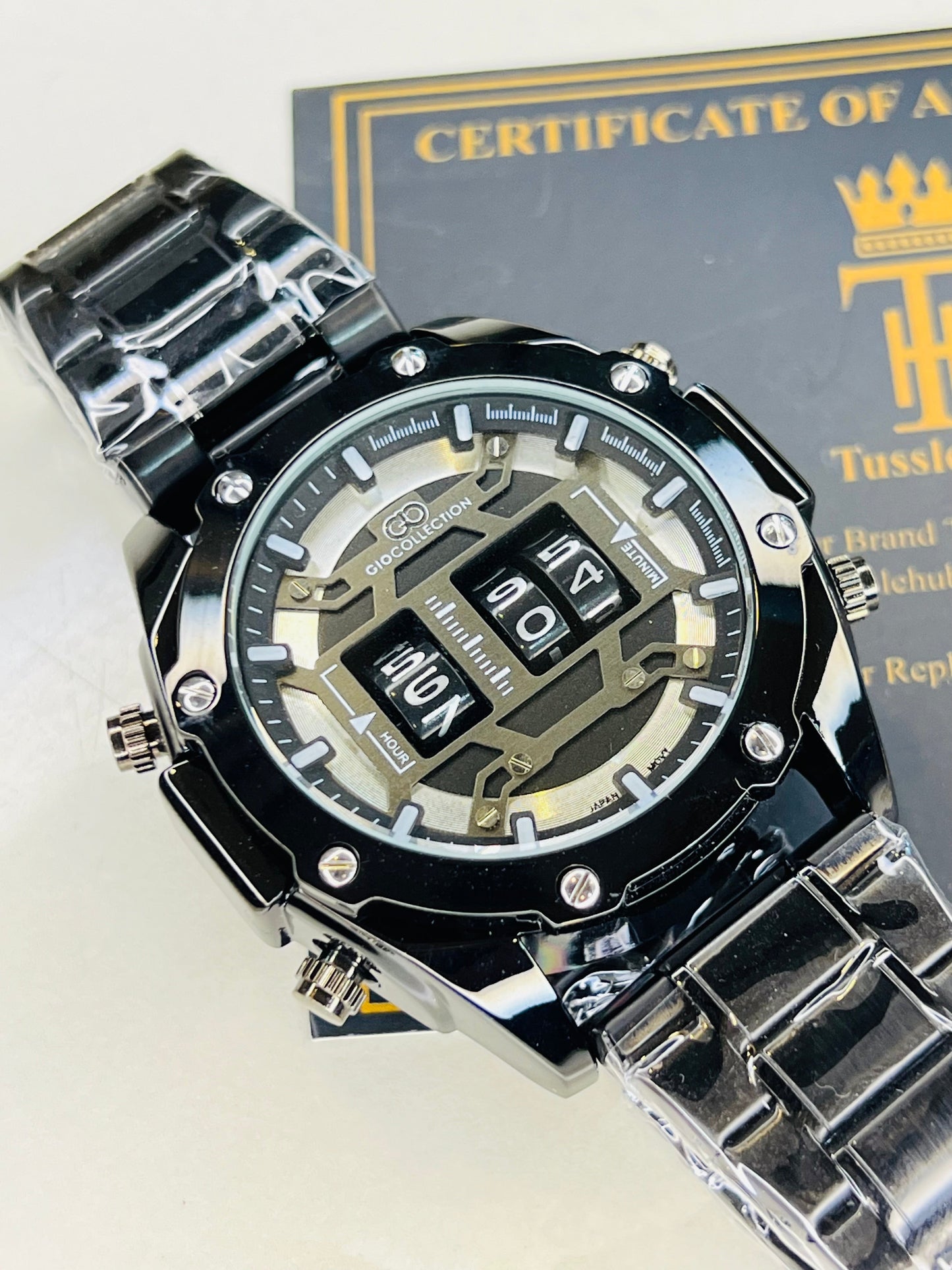All Black Counter Spinning Watch